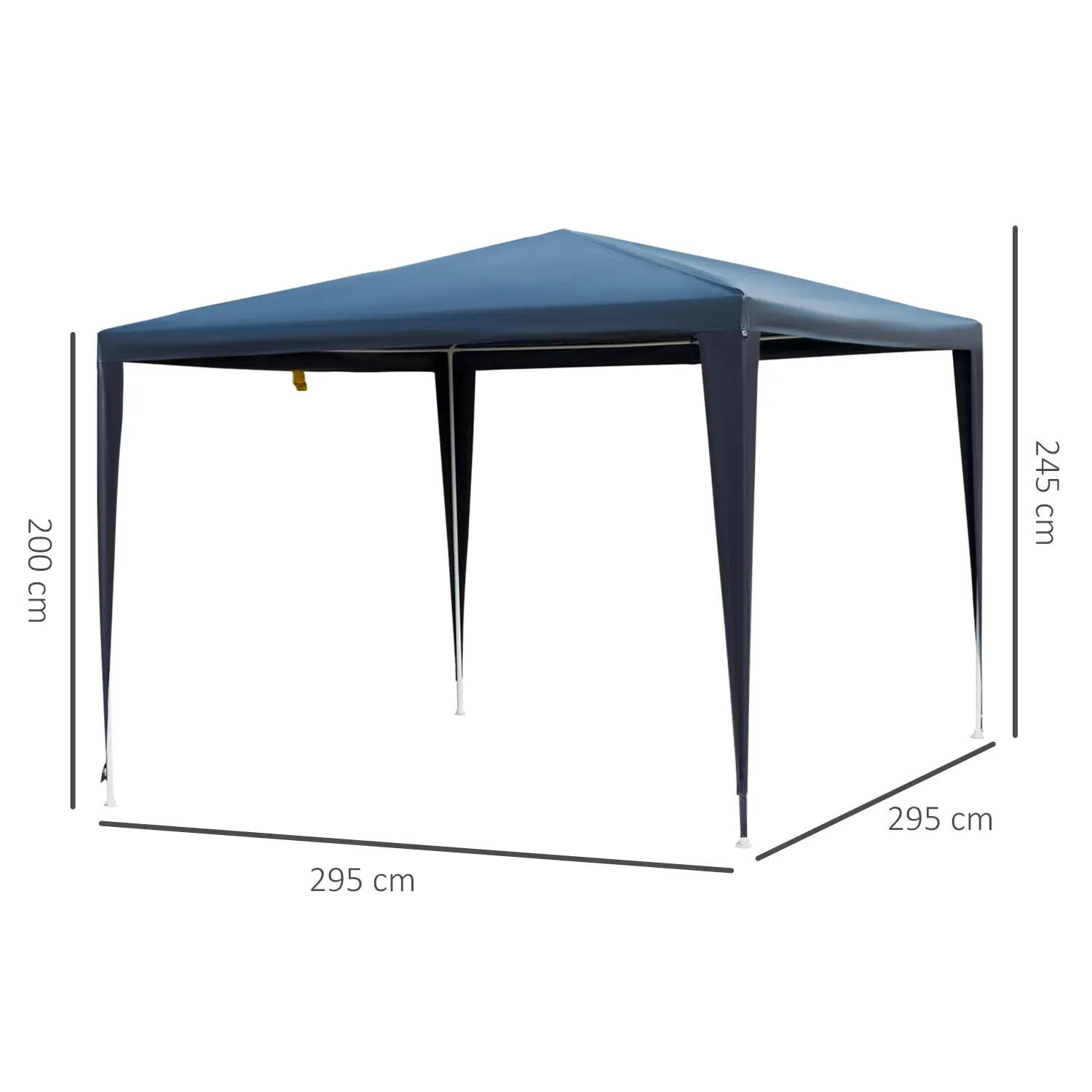 Carpa Evento Deportivo Outsunny 293X293x252 cm Azul y blanco 3/8