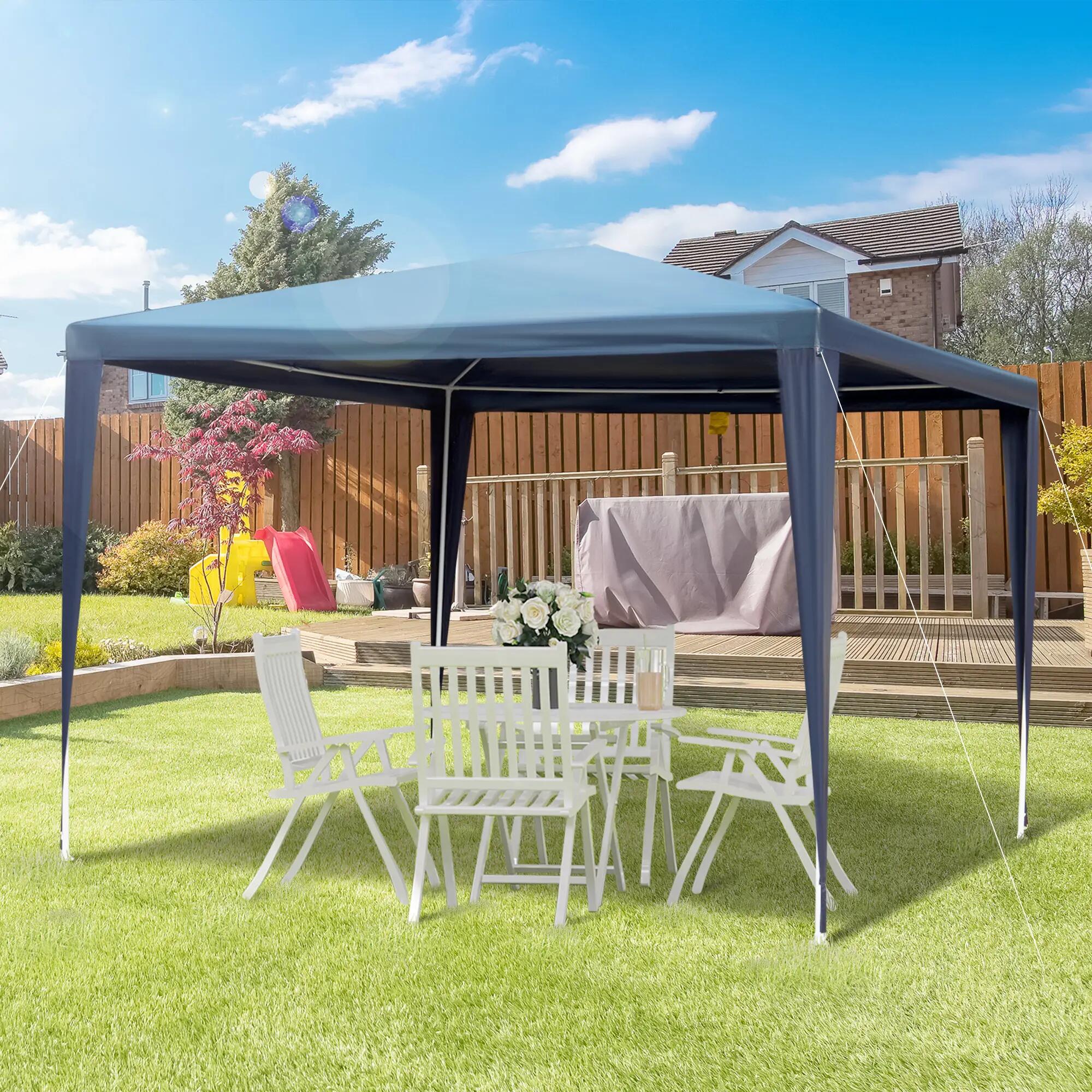 Carpa Evento Deportivo Outsunny 293X293x252 cm Azul y blanco 2/8
