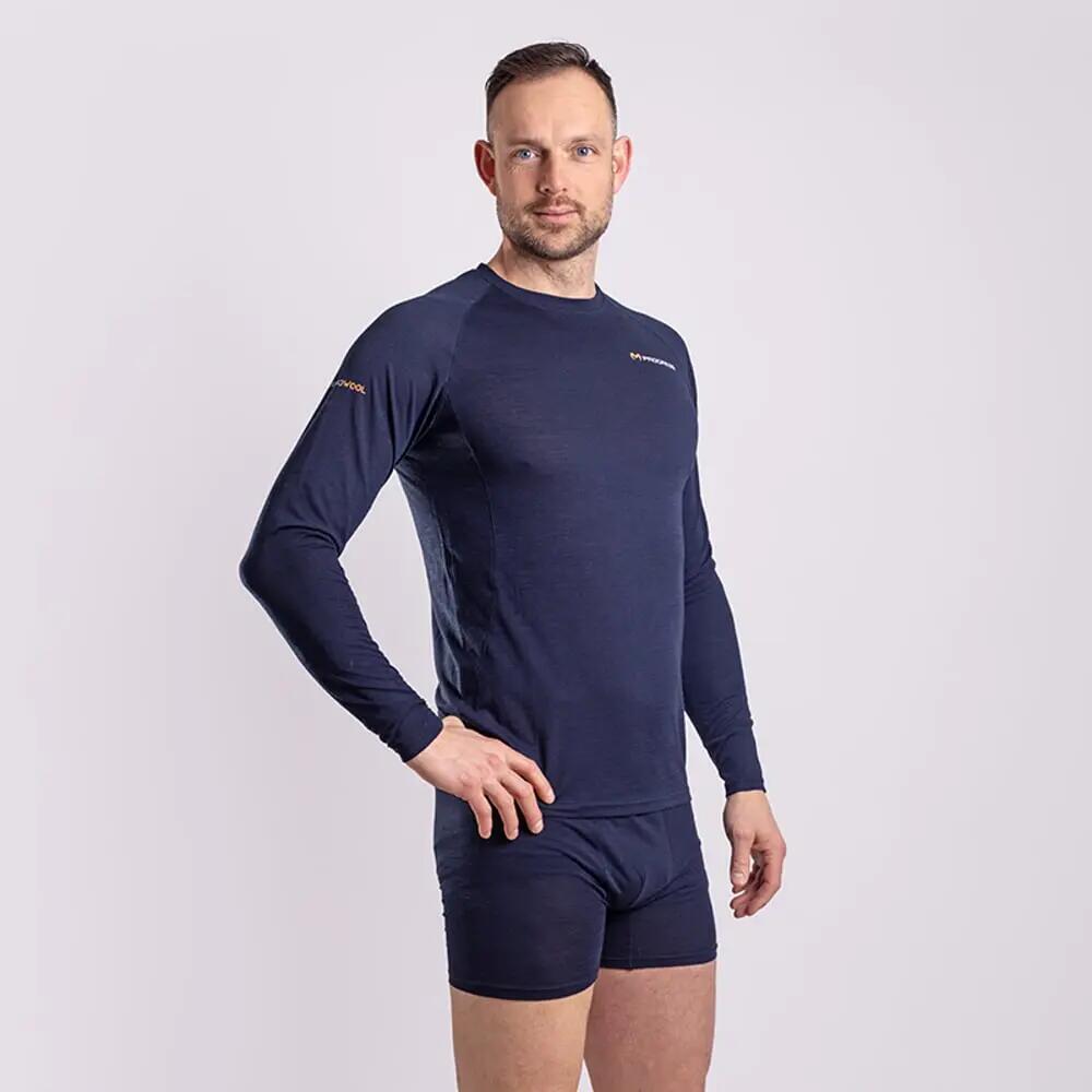 Pánské merino triko s dlouhým rukávem MA NDR 125 2/4