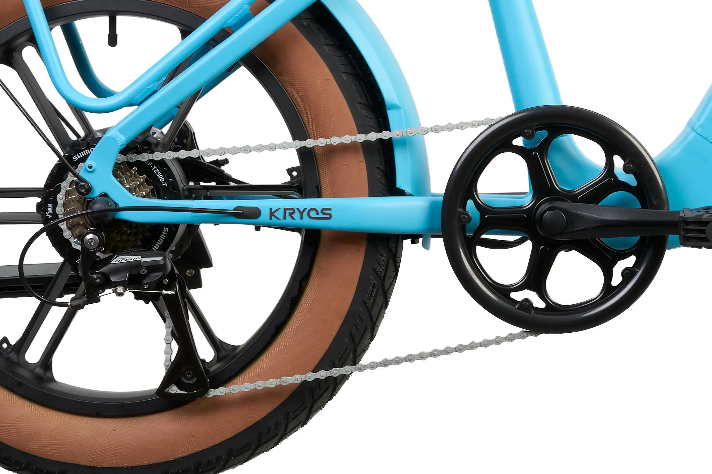 Rower Elektryczny Miejski KRYOS 20" Karta NFC 250W 50Nm FAT-BIKE 750Wh LCD Blue 5/8