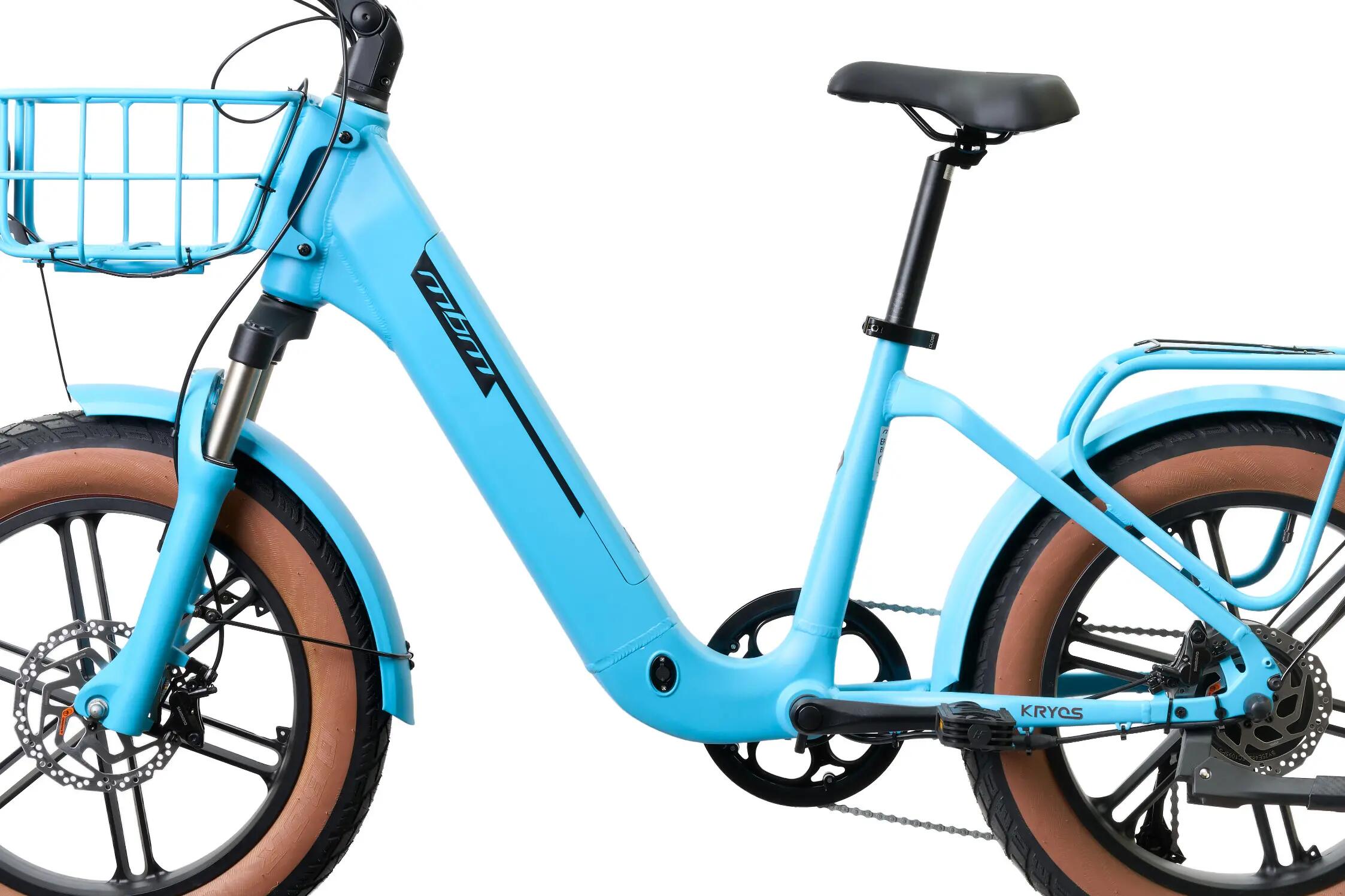Rower Elektryczny Miejski KRYOS 20" Karta NFC 250W 50Nm FAT-BIKE 750Wh LCD Blue 4/8