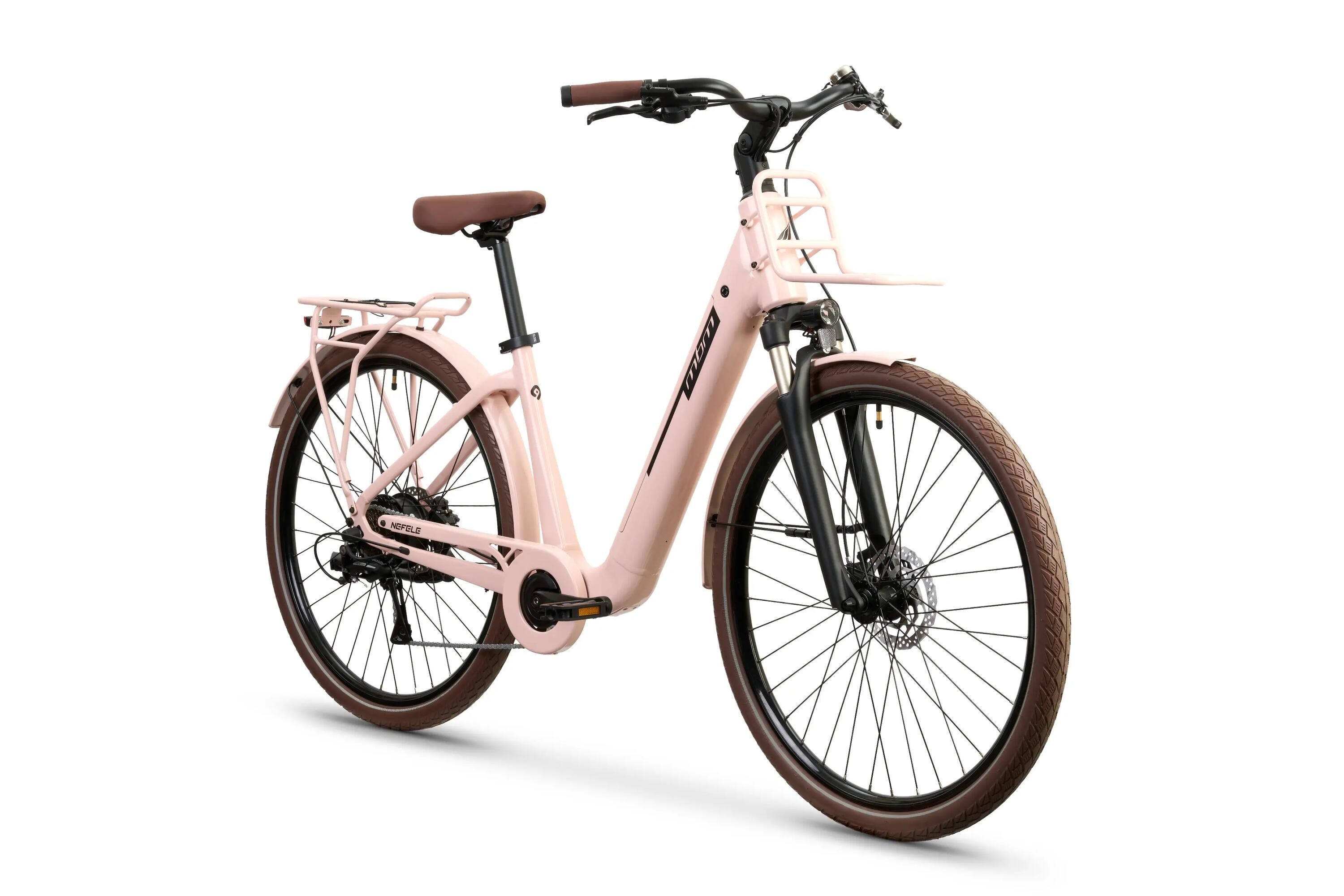 Rower Elektryczny Miejski NEFELE 28" LCD Silnik 250W 45Nm Bateria 36V 15Ah PINK 3/8