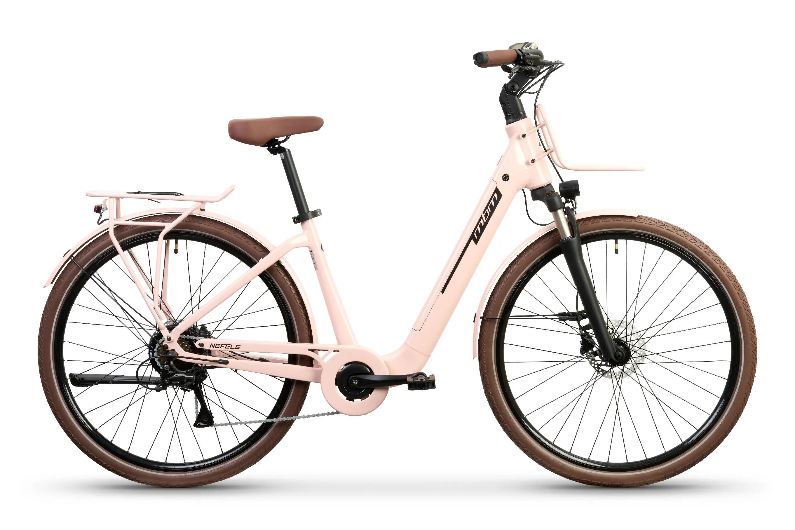Rower Elektryczny Miejski NEFELE 28" LCD Silnik 250W 45Nm Bateria 36V 15Ah PINK 2/8