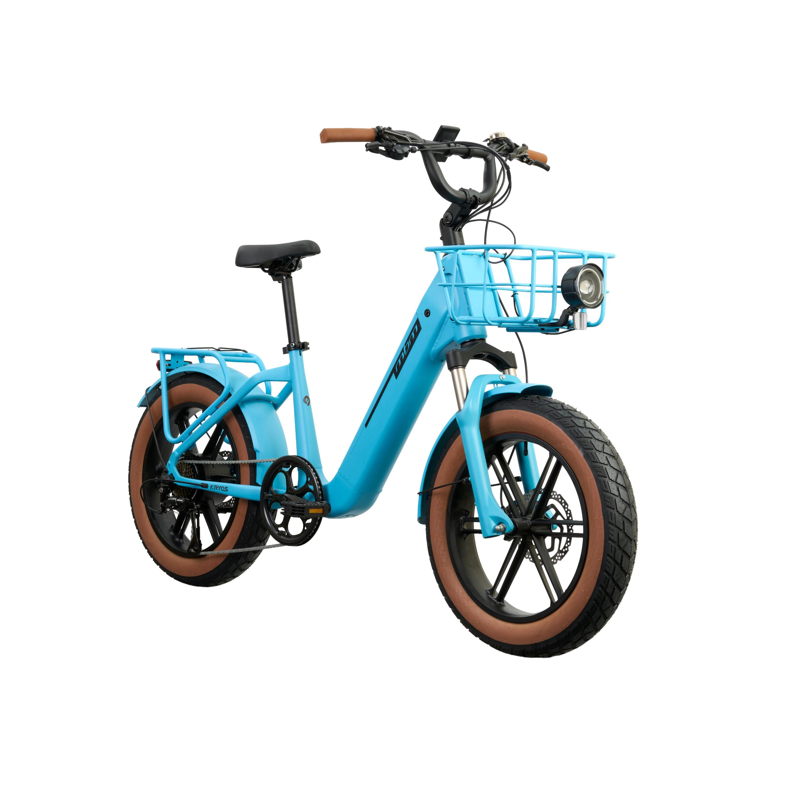 Rower Elektryczny Miejski KRYOS 20" Karta NFC 250W 50Nm FAT-BIKE 750Wh LCD Blue 3/8