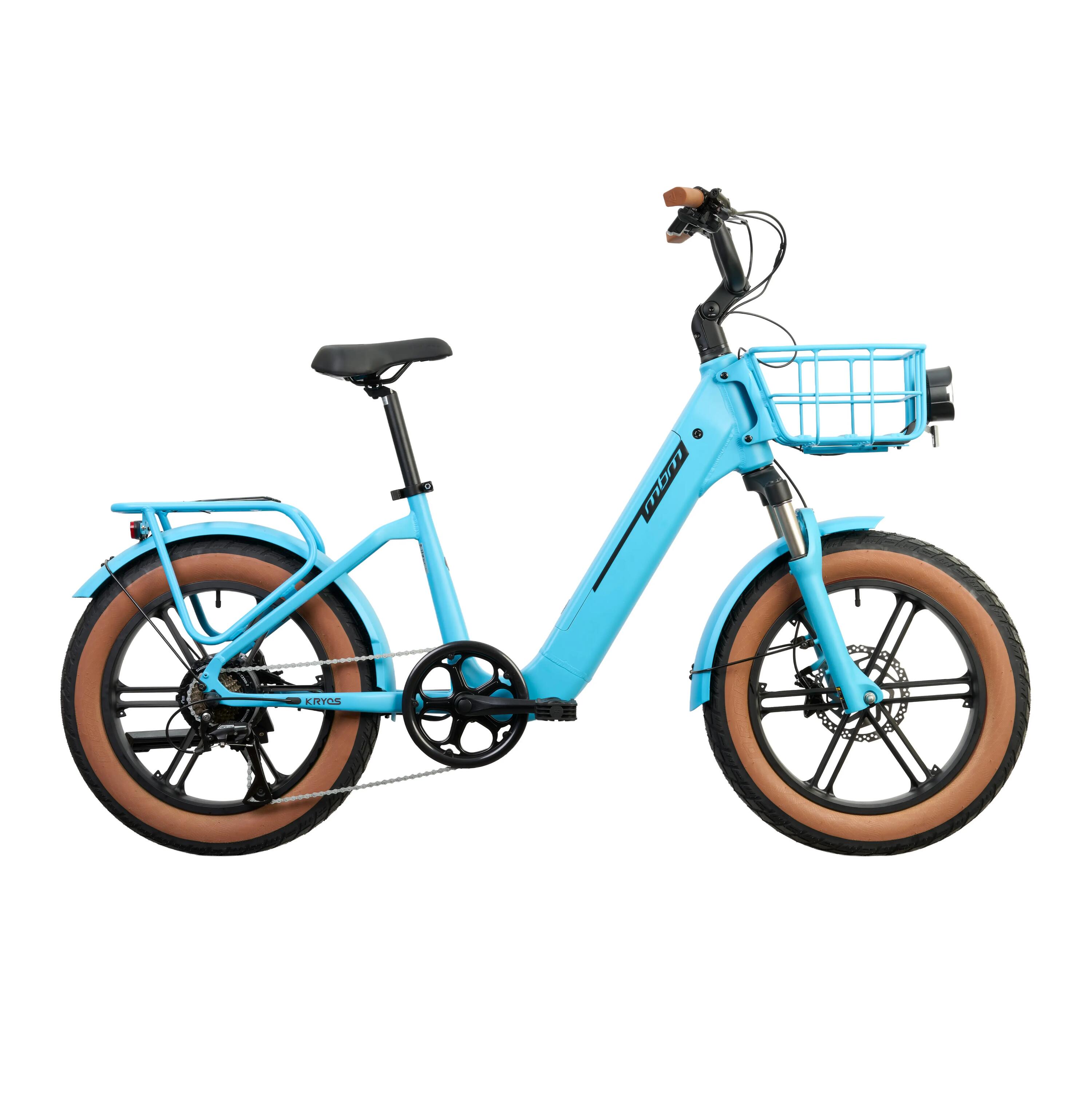 Rower Elektryczny Miejski KRYOS 20" Karta NFC 250W 50Nm FAT-BIKE 750Wh LCD Blue 2/8