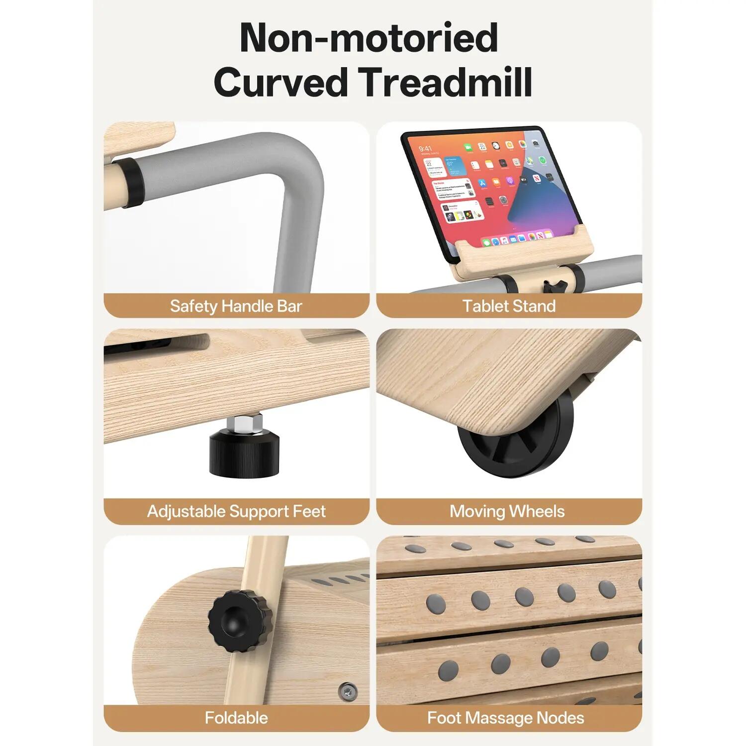 F50 Office Walker Tapis de marche bois sans moteur | Pliable | 150 kg 8/9