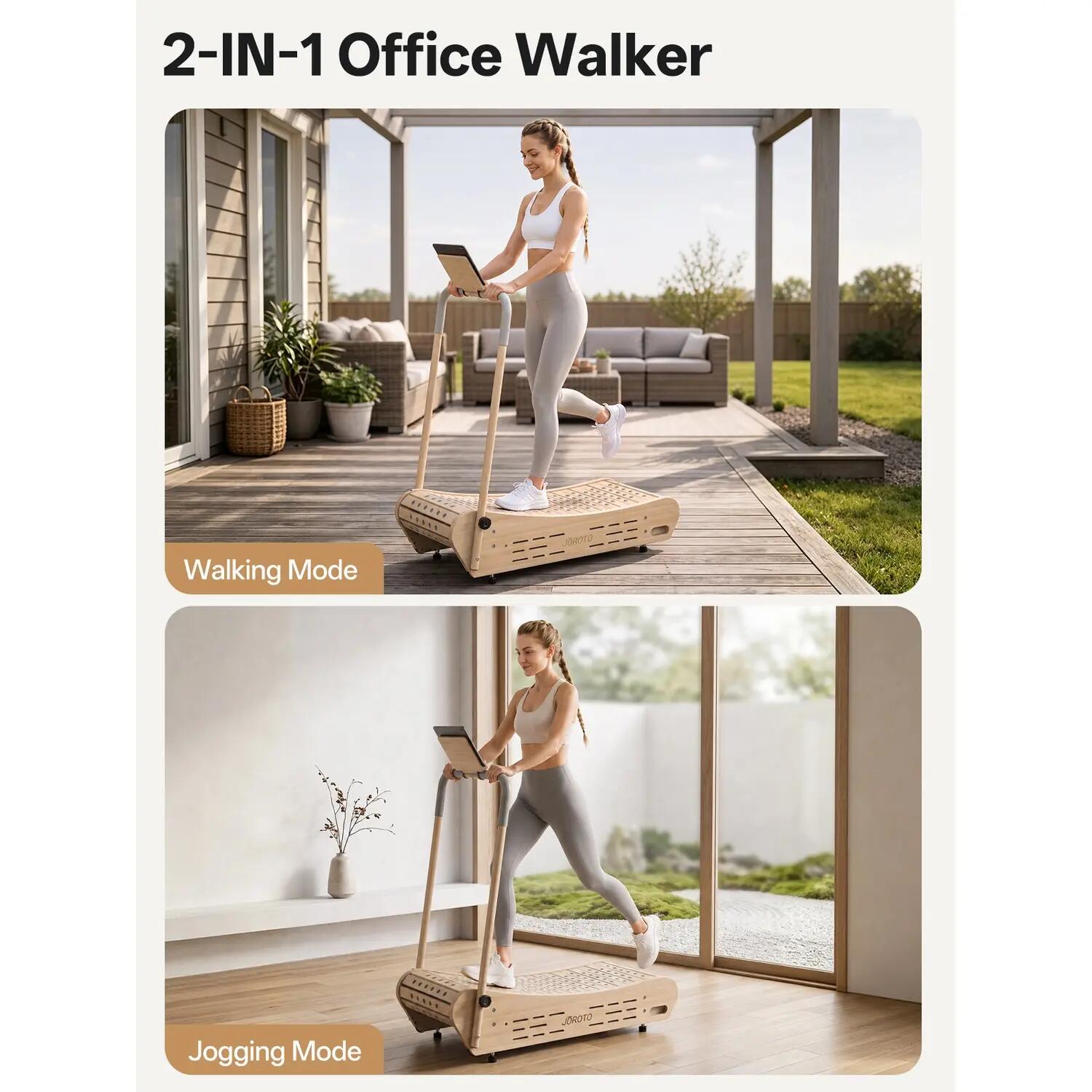 F50 Office Walker Tapis de marche bois sans moteur | Pliable | 150 kg 6/9
