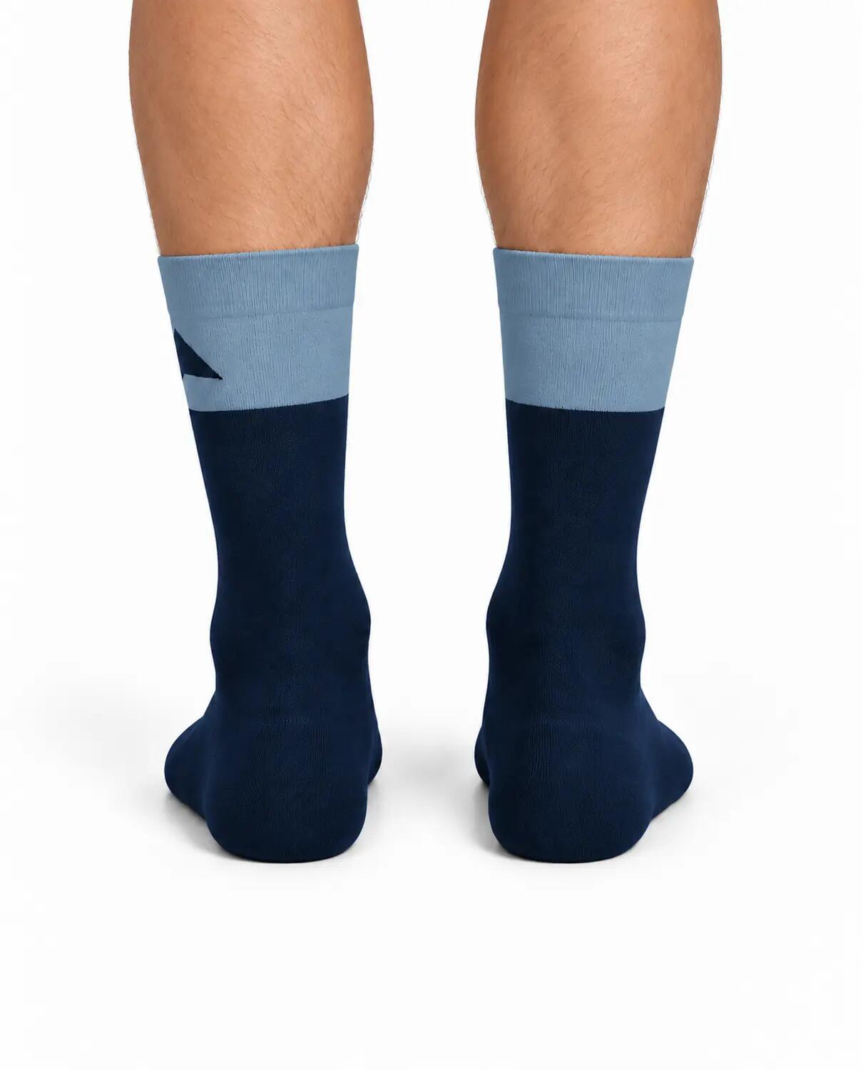 PIPPO Chaussettes de cyclisme en mérinos bleues – Chaussettes respirantes en lai 3/3