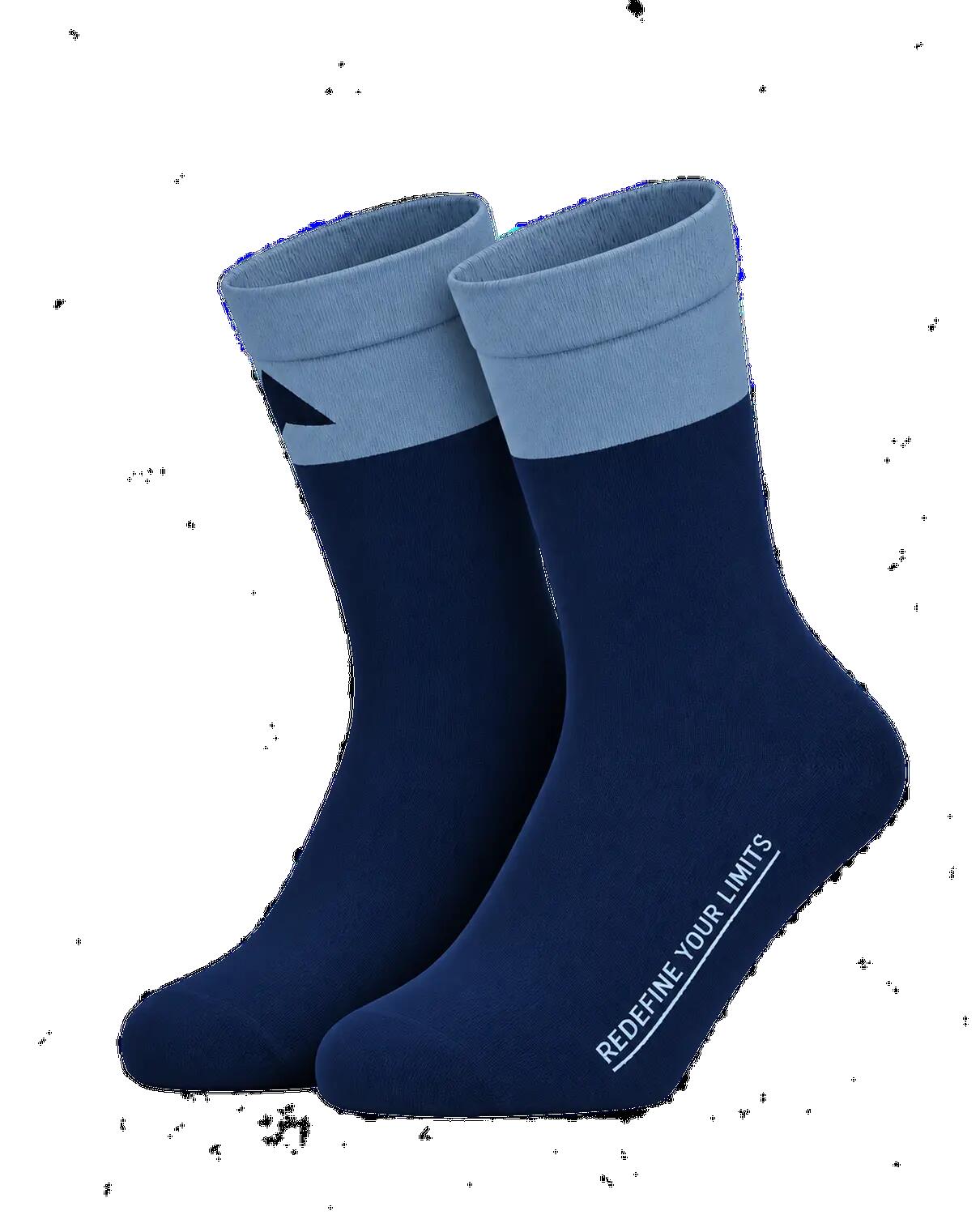 PIPPO Chaussettes de cyclisme en mérinos bleues – Chaussettes respirantes en lai 1/3