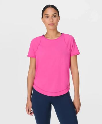 Sweaty Betty Breathe Easy Mesh T-Shirt T-shirt FUCHSIA ROZE XS