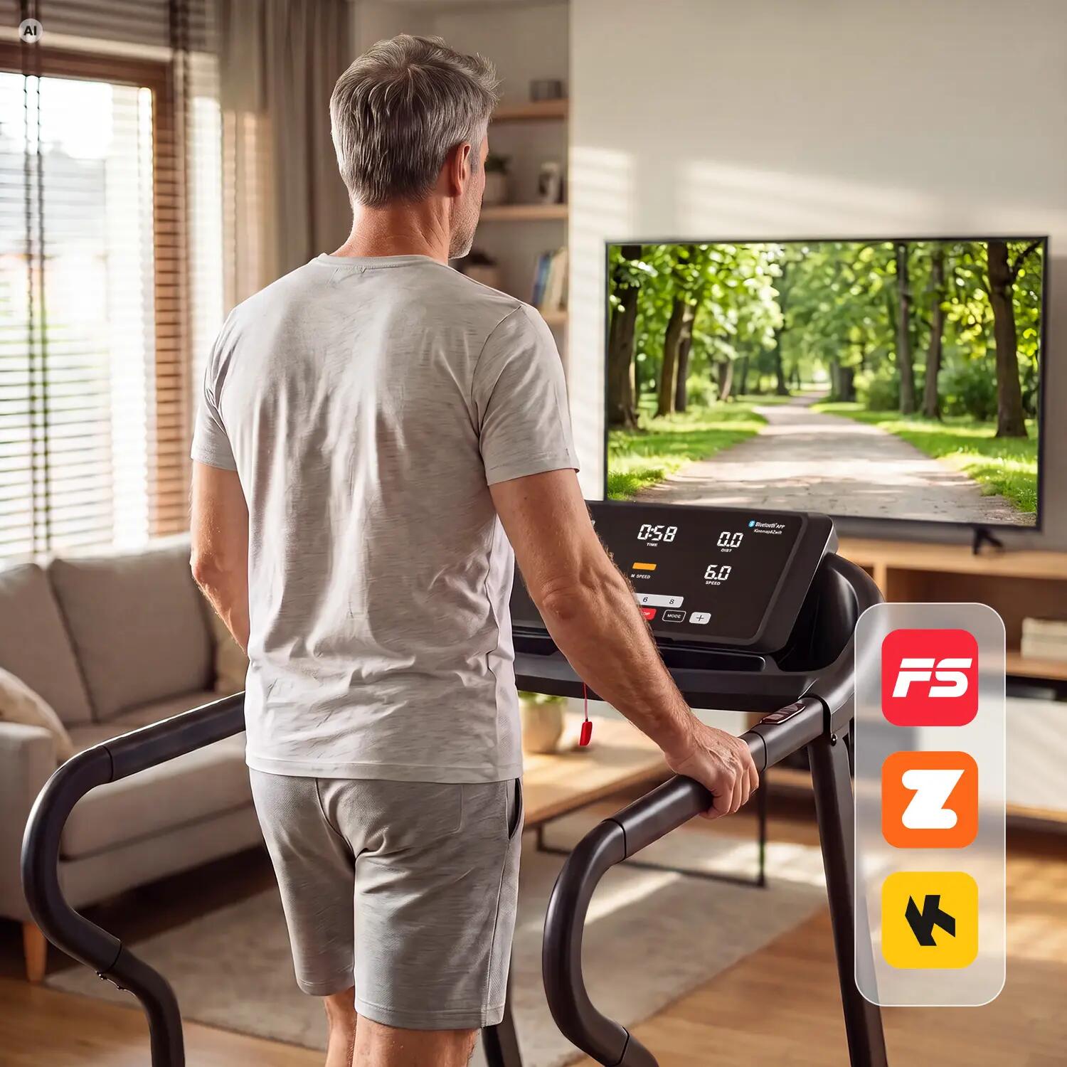 Bieżnia domowa elektryczna treningowa z poręczami Spokey Movi 7/15