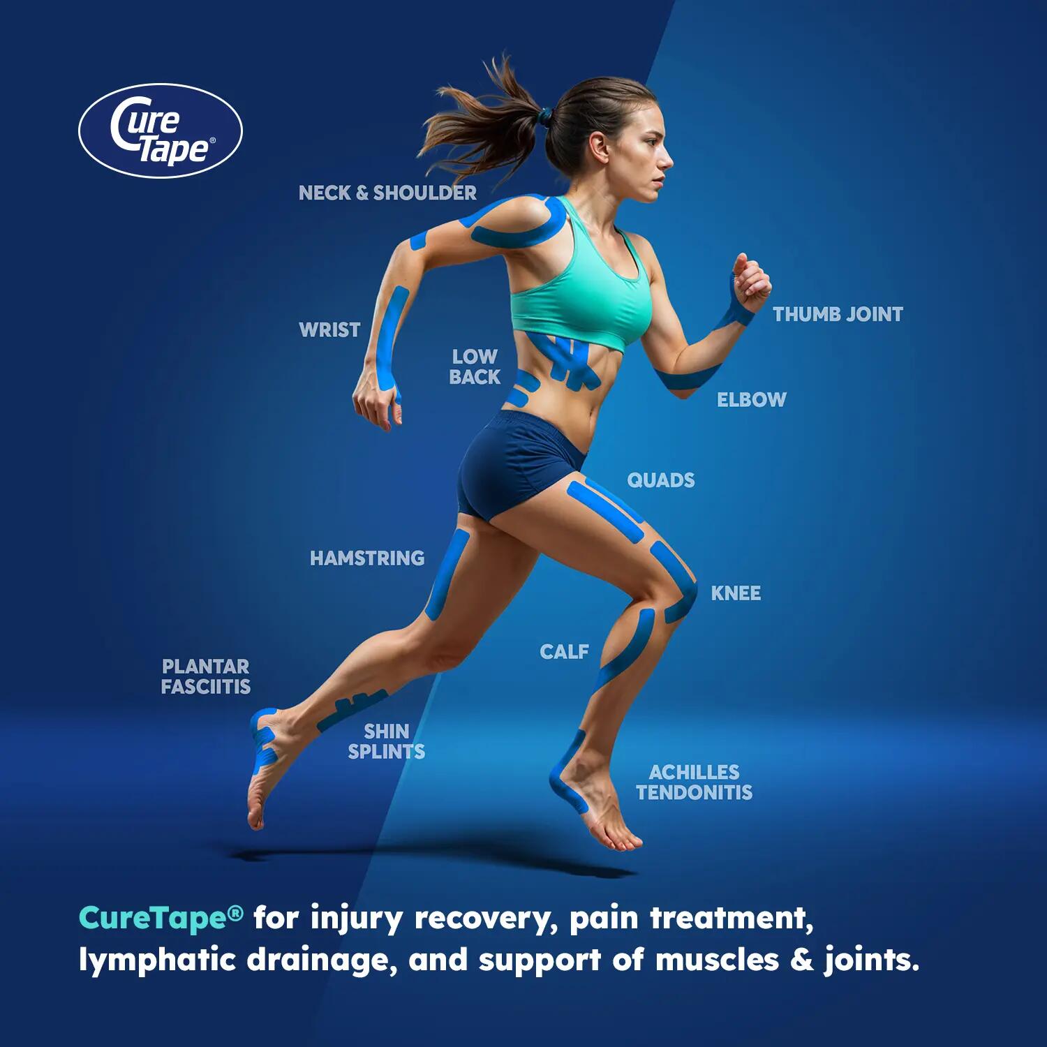Kinesiotape CureTape® SPORTS Blauw 2/7