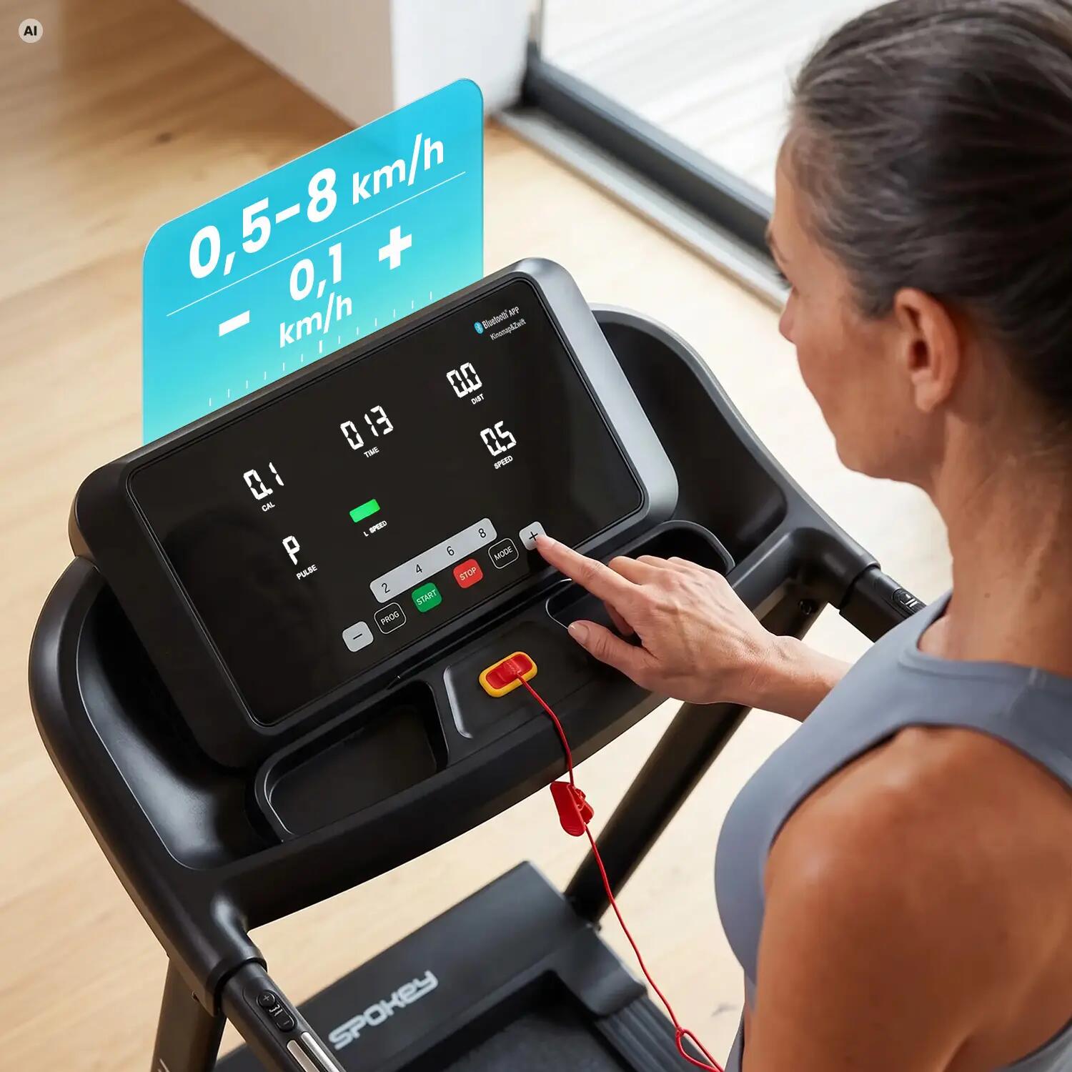 Bieżnia domowa elektryczna treningowa z poręczami Spokey Movi 4/15