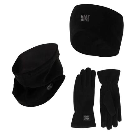 Winter-Set Damen Fleece - Stirnband + Handschuhe + Schlauchschal - Bordeaux