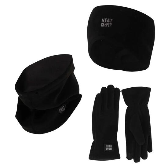 Winter-Set Damen Fleece - Stirnband + Handschuhe + Schlauchschal - Bordeaux