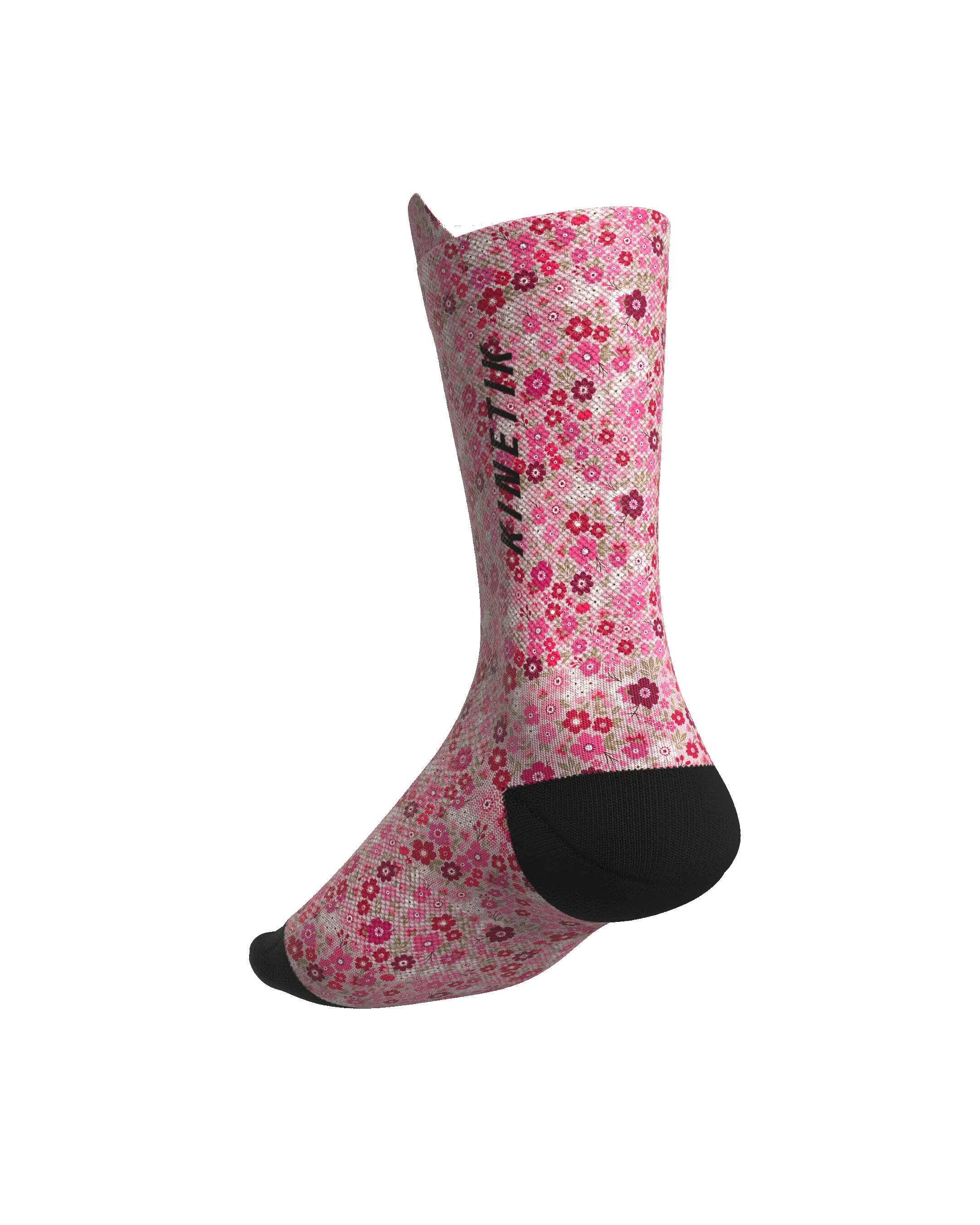 CHAUSSETTE DE TRAIL RUNNING FULLKROSS FLORAL MELLOW ROSE 6/7