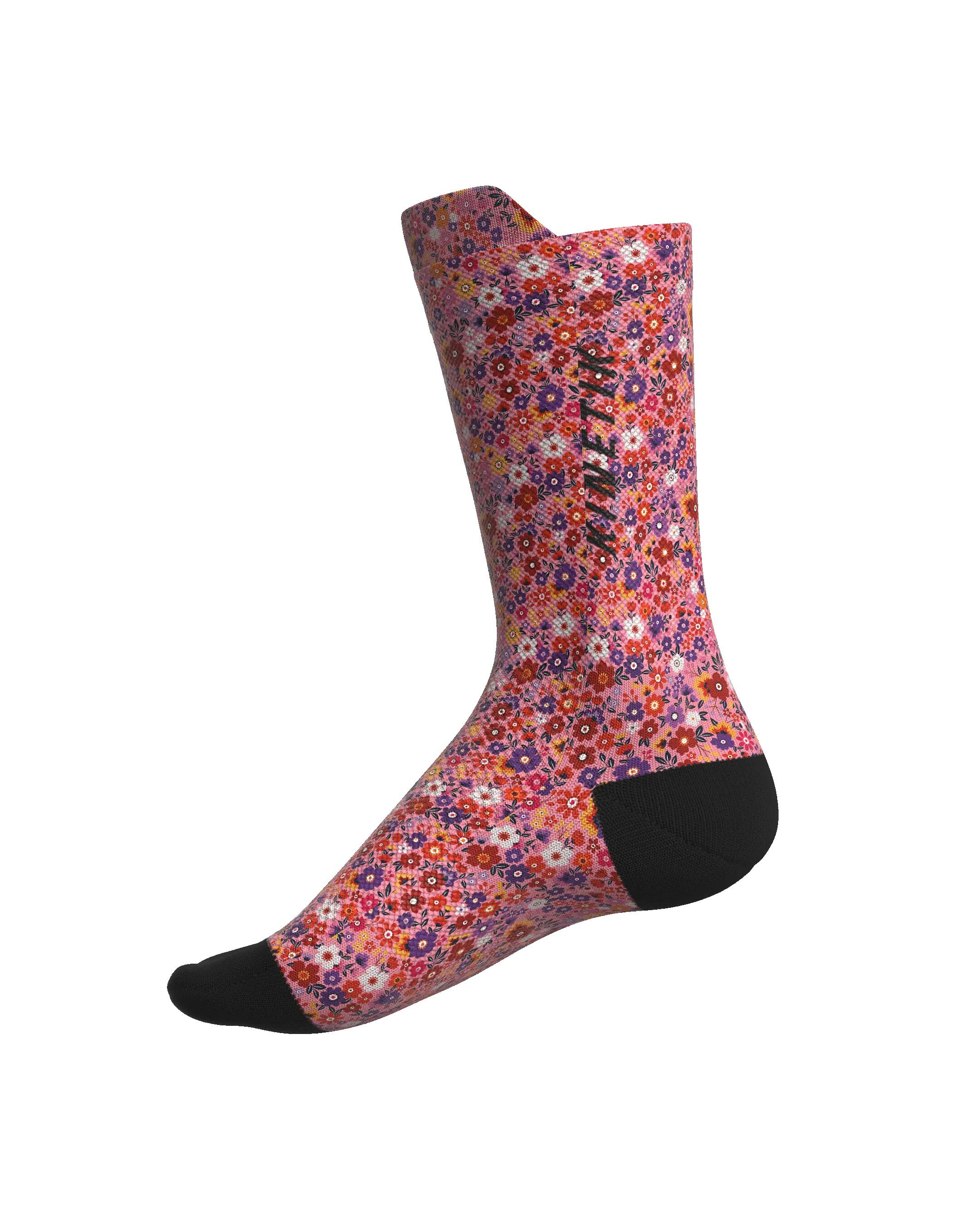 CHAUSSETTE DE TRAIL RUNNING FULLKROSS FLORAL CHERRY 7/7