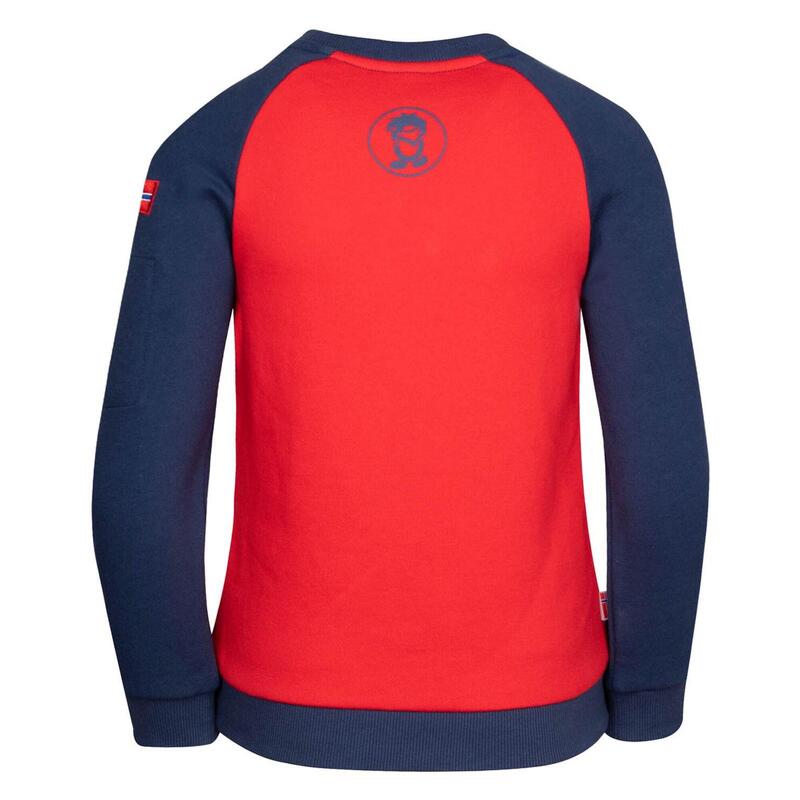 Sweat-shirt enfant Sandefjord rouge clair / bleu