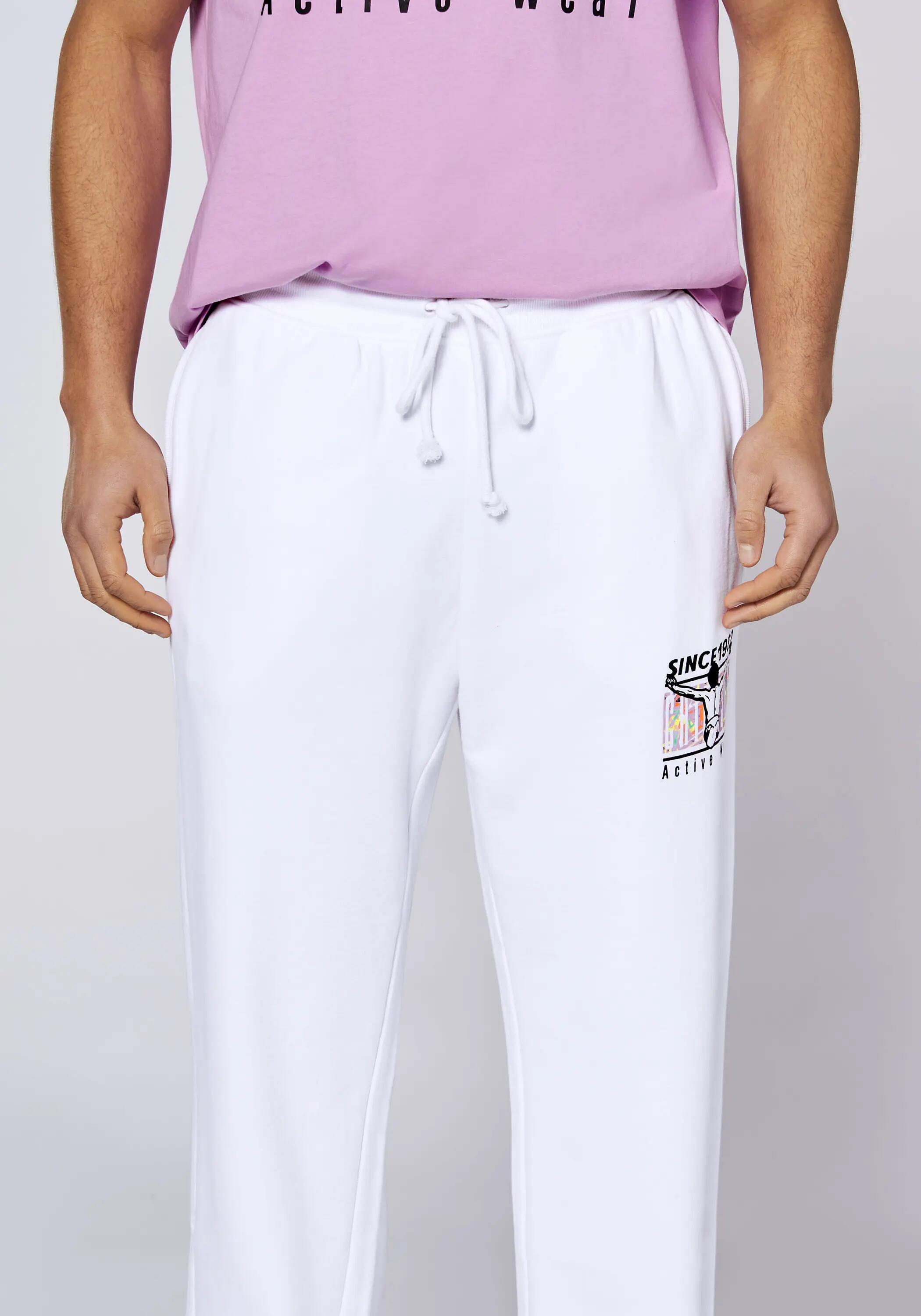 Sweathose mit Retro Print und elastischem Beinabschluss 7/7