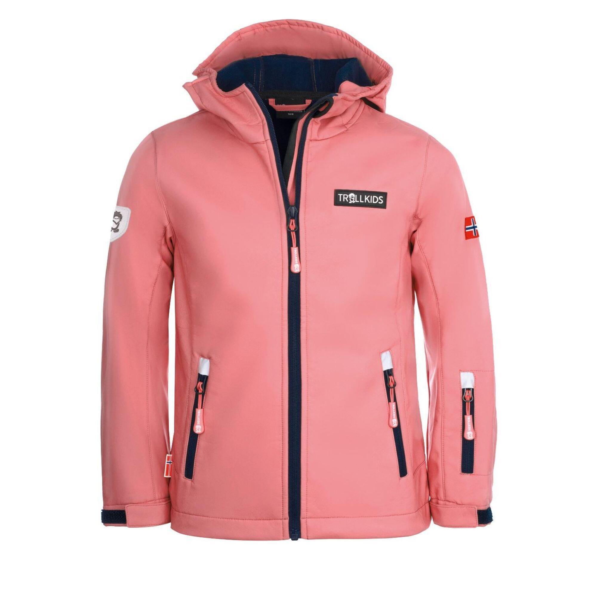 TROLLKIDS Kinder Softshell Jacke Oslofjord Antikrosa/Marineblau