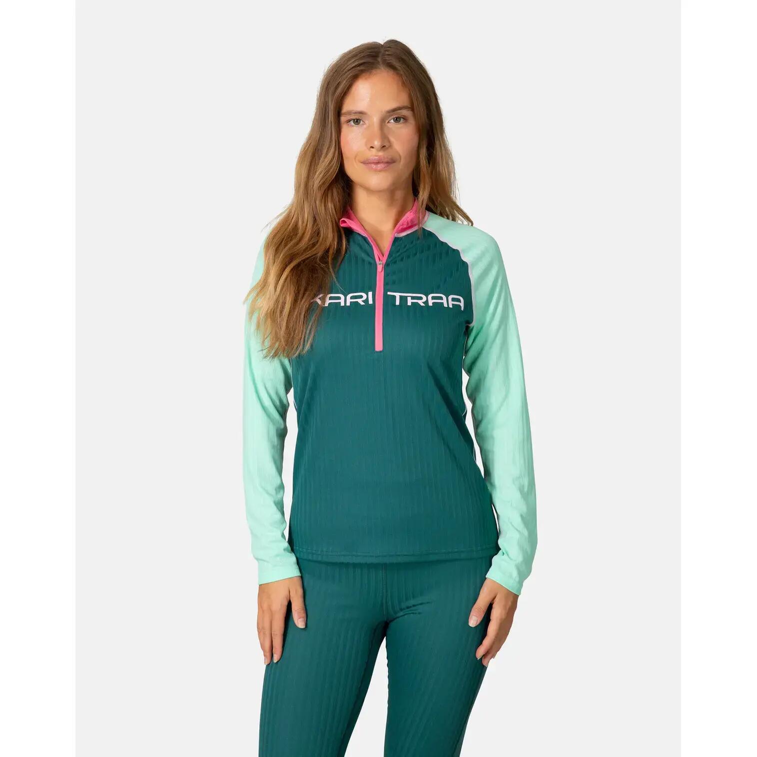 Koszulka z długim rękawem damska 1/2 zip Kari Traa Ella 3/5