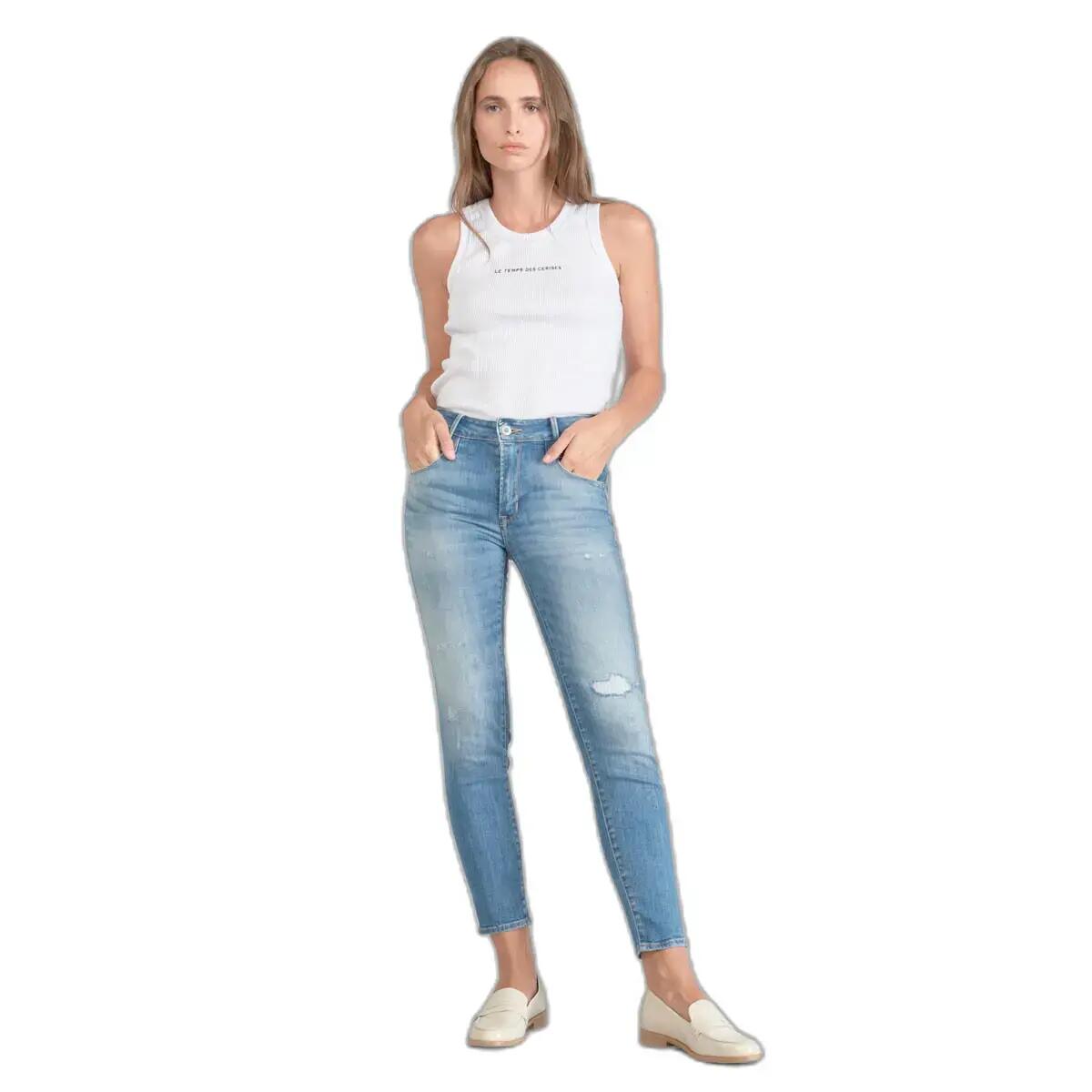 Jeans hoge taille vrouw Le Temps des cerises Pulp Flare Axis 3/7