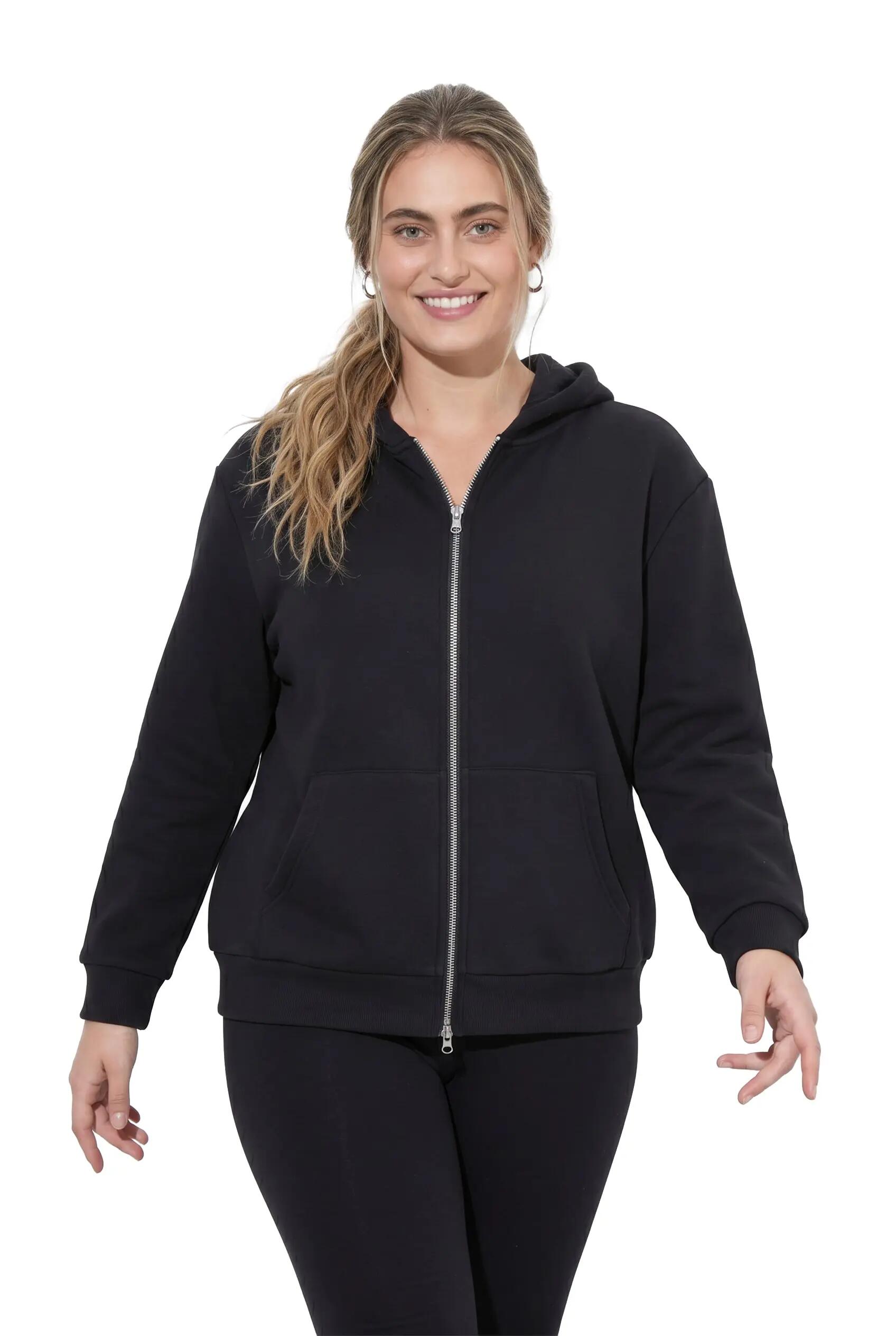 Dames Sweatjasje voering van imitatiebont capuchon lange mouwen 8/8