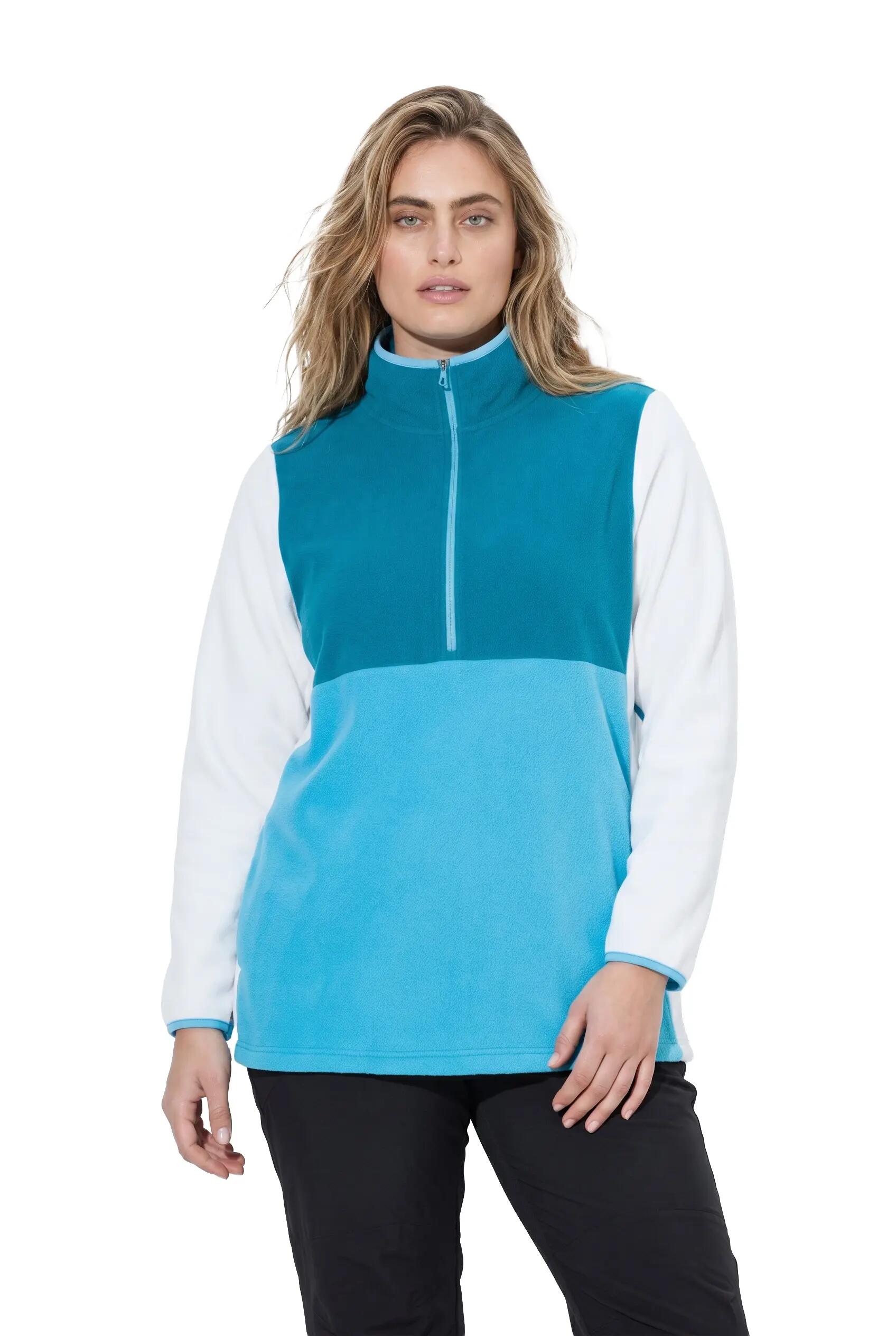 Dames Fleece-troyer colorblocking troyerkraag lange mouwen 2/9