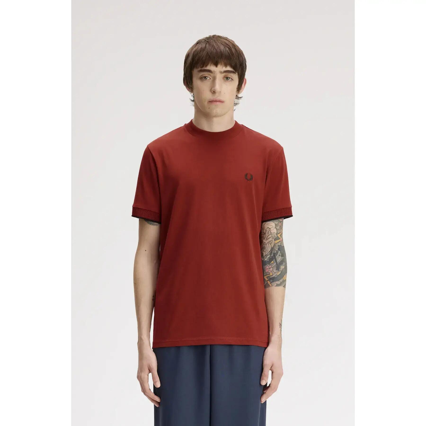 T-shirt de mangas em malha Fred Perry 3/6