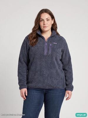 Second Life - Vintage Patagonia Charcoal Fleece Pullover Women XL