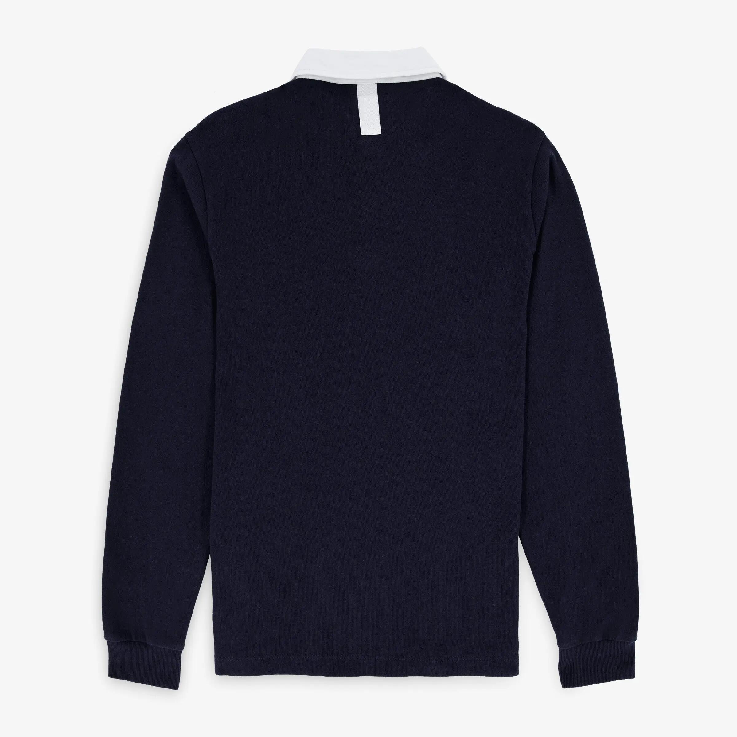 Polo rugby homme manches longues RC Vannes 100% coton bleu marine foncé 2/4