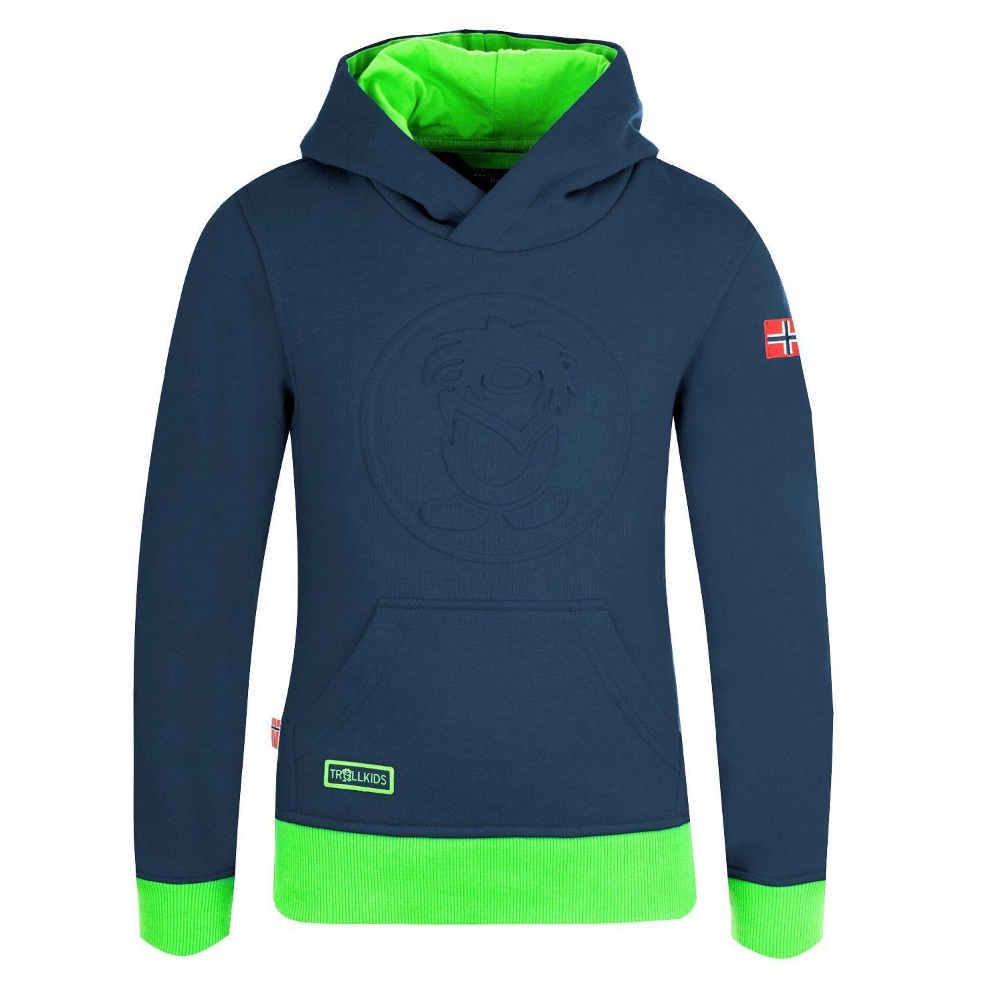 Lillehammer children's hoodie navy blue / light green