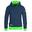 Sweat à capuche enfant Lillehammer bleu marine / vert clair