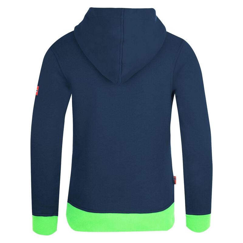 Kinder Kapuzenpulli Lillehammer Marineblau / Hellgrün