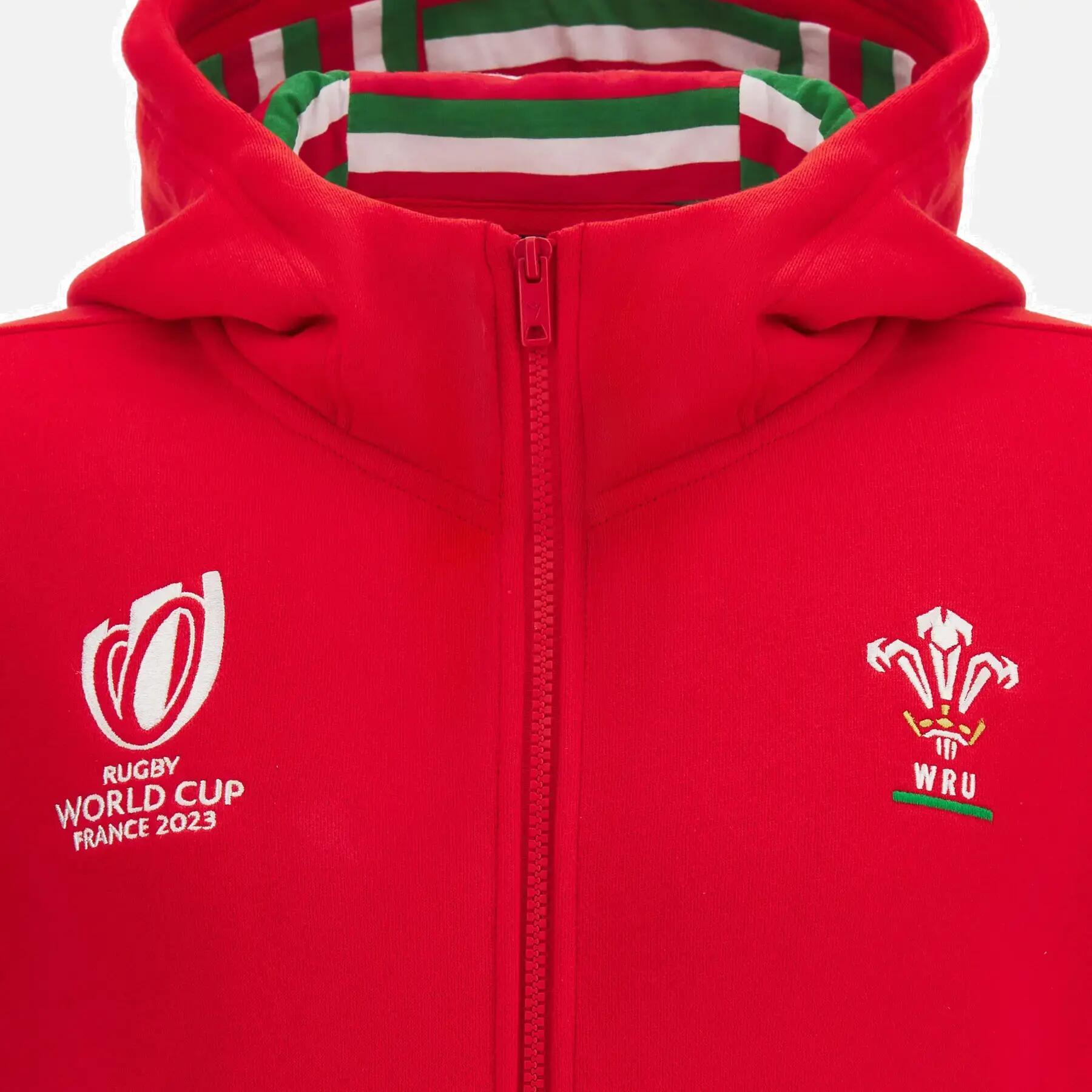 Sweatshirt à capuche zippé enfant Pays de Galles Rugby XV Merch RWC Country. 202 2/3