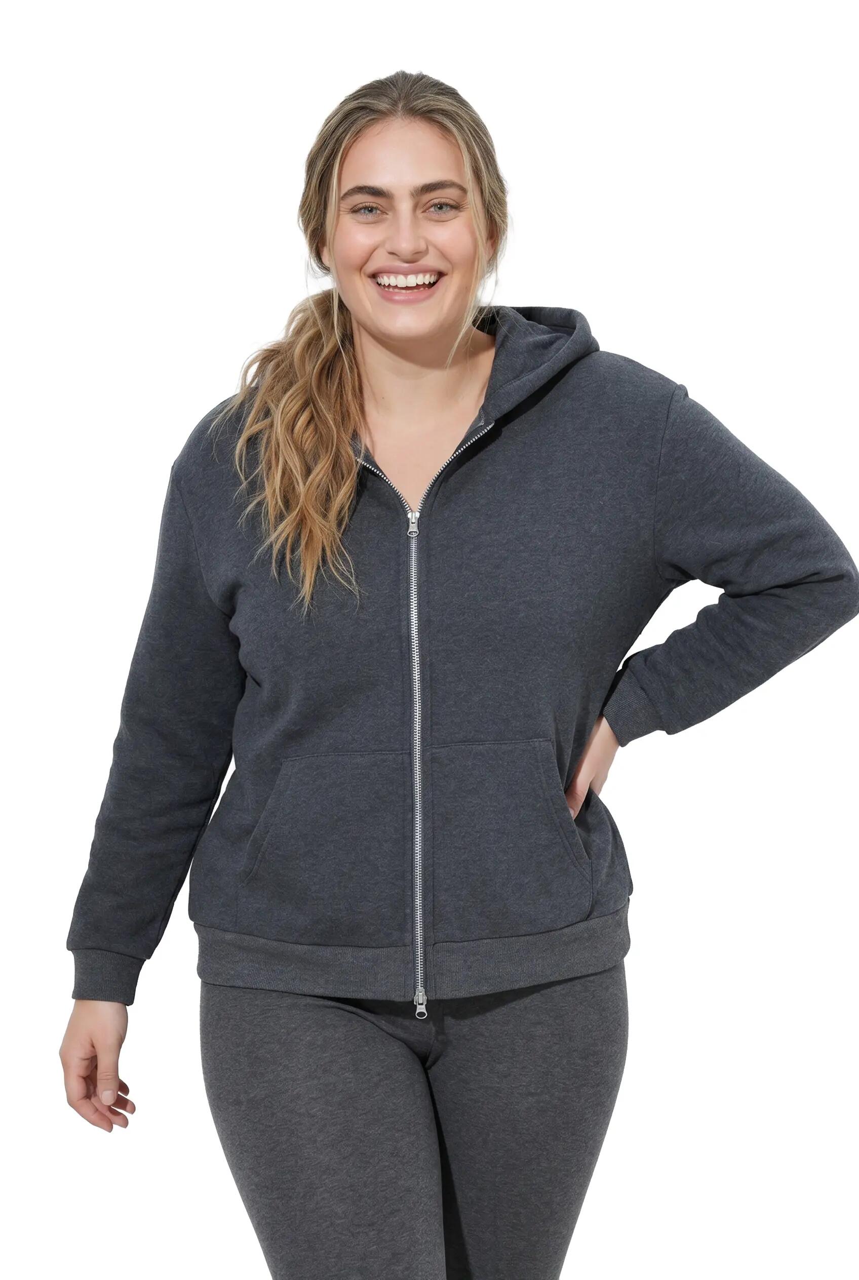 Dames Sweatjasje voering van imitatiebont capuchon lange mouwen 2/8