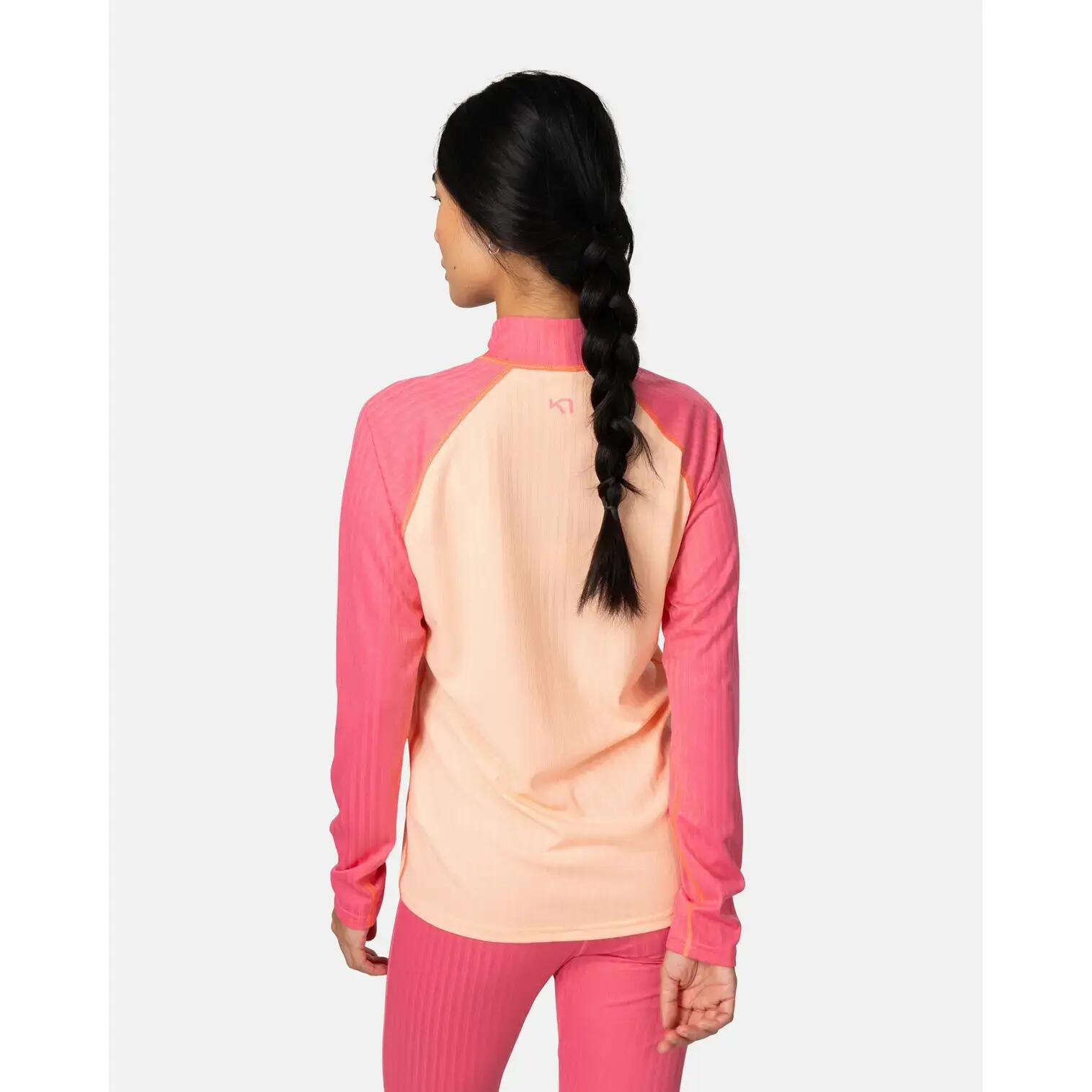 Dames ondershirt 1/2 rits lange mouwen Kari Traa Ella 4/5