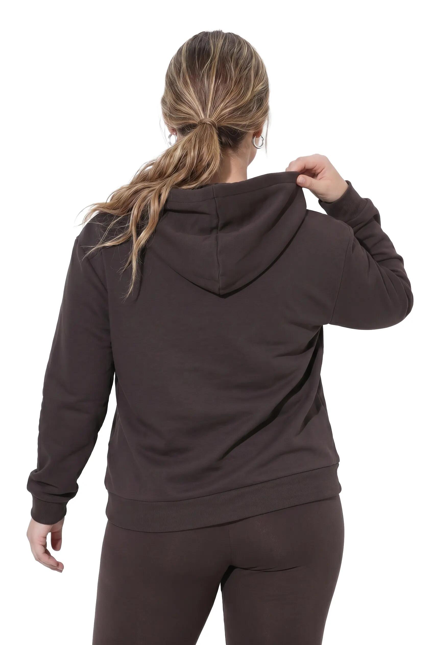 Dames Sweatjasje voering van imitatiebont capuchon lange mouwen 3/9