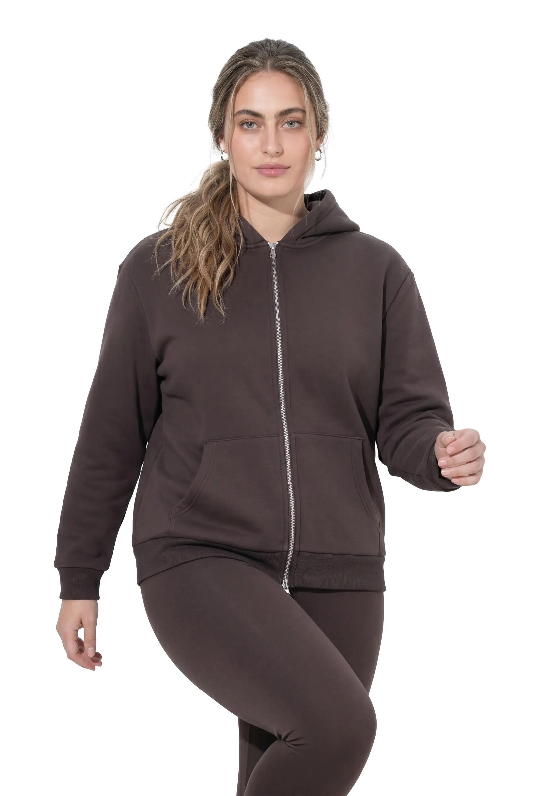 Dames Sweatjasje voering van imitatiebont capuchon lange mouwen 2/9