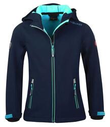 Filles Veste Softshell Trollfjord Coupe-vent Imperméable Bleu marine/Turquoise