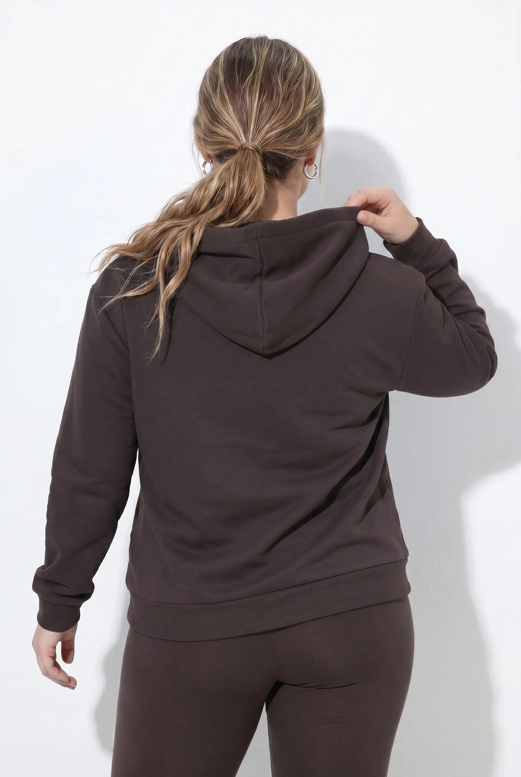 Dames Sweatjasje voering van imitatiebont capuchon lange mouwen 4/9
