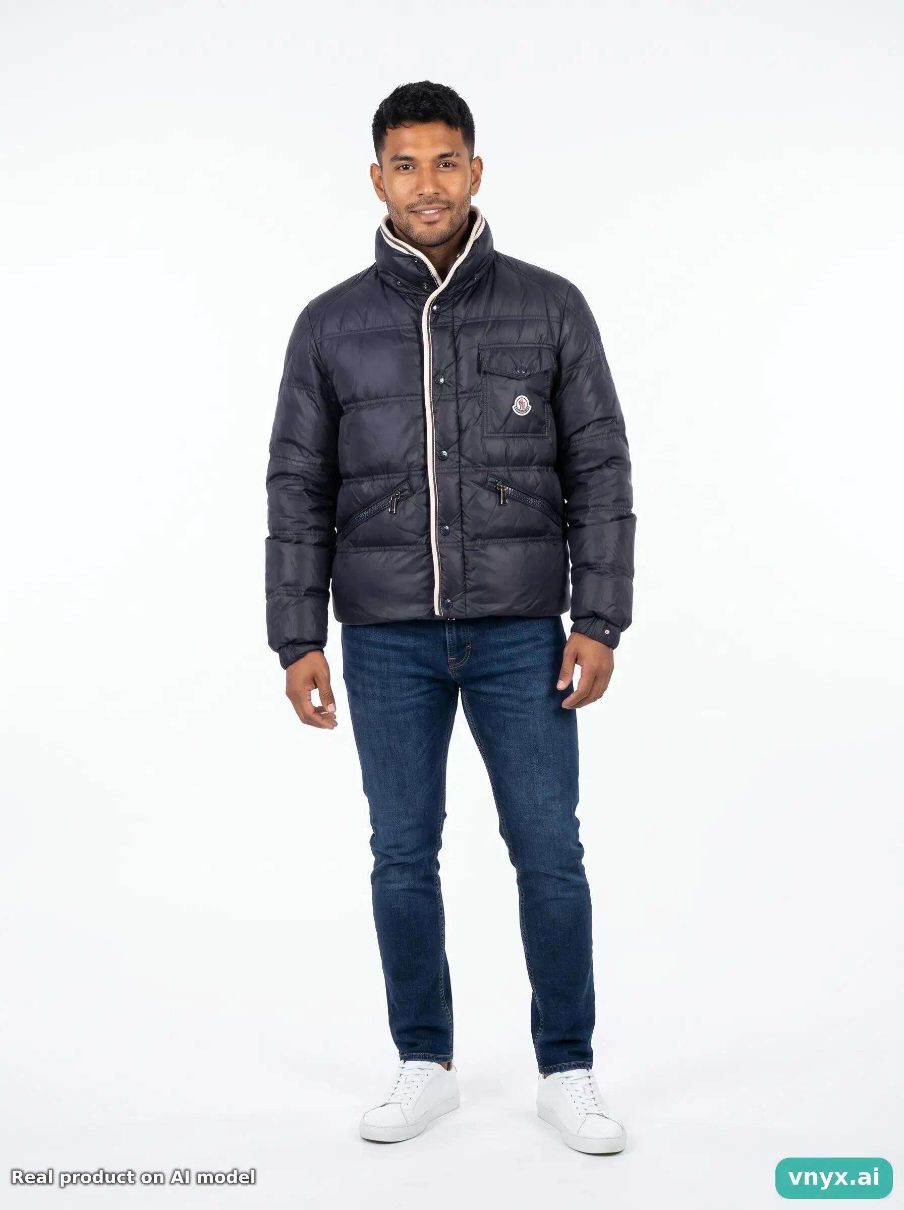 Second Life - Vintage Moncler Navy Puffer Jacket Men M 2/4