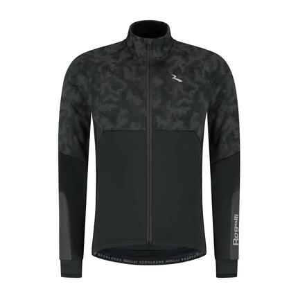 Winterjacke Rennrad Essential HI VIS II Herren Schwarz