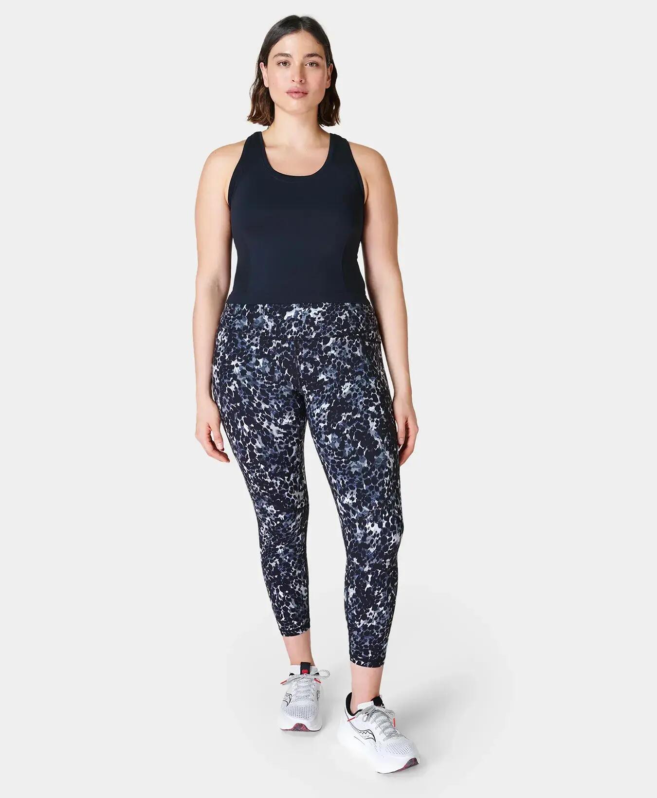 Sweaty Betty Athlete Crop Seamless Workout Tank Top T-shirt ZWART L 6/7