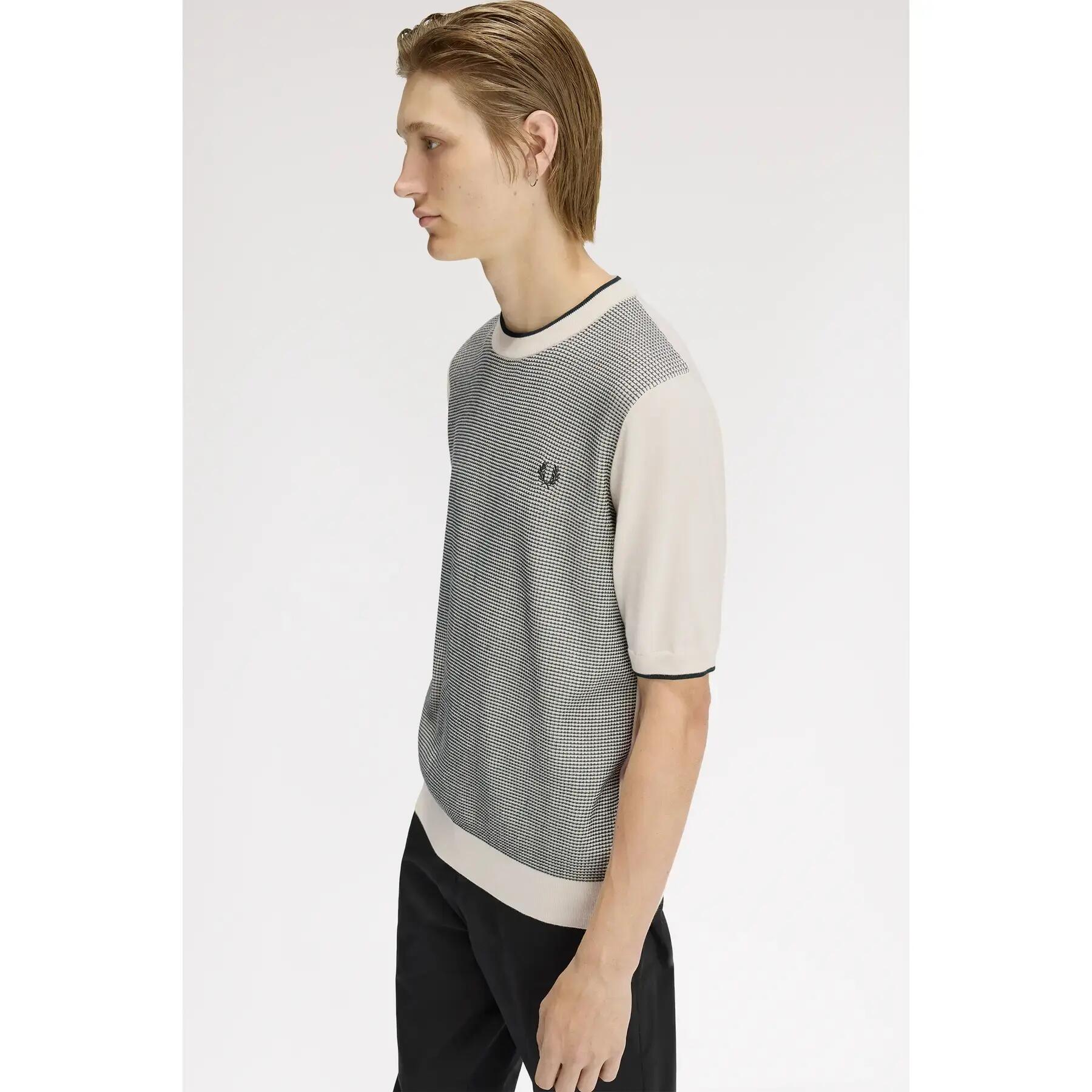 T-shirt in maglia goffrata Tonic Fred Perry 5/7