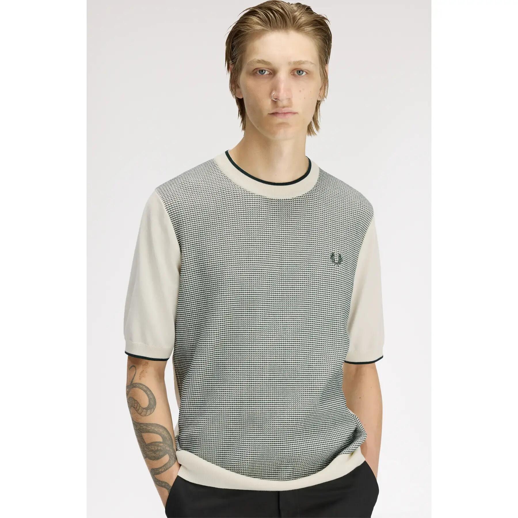 T-shirt in maglia goffrata Tonic Fred Perry 4/7