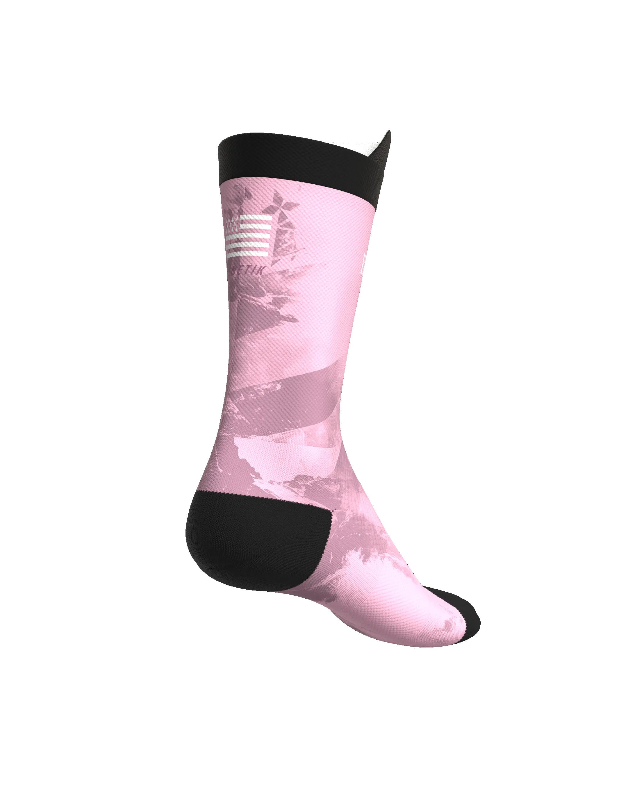 CHAUSSETTE DE TRAIL RUNNING FULLKROSS BREIZH PINK 3/7