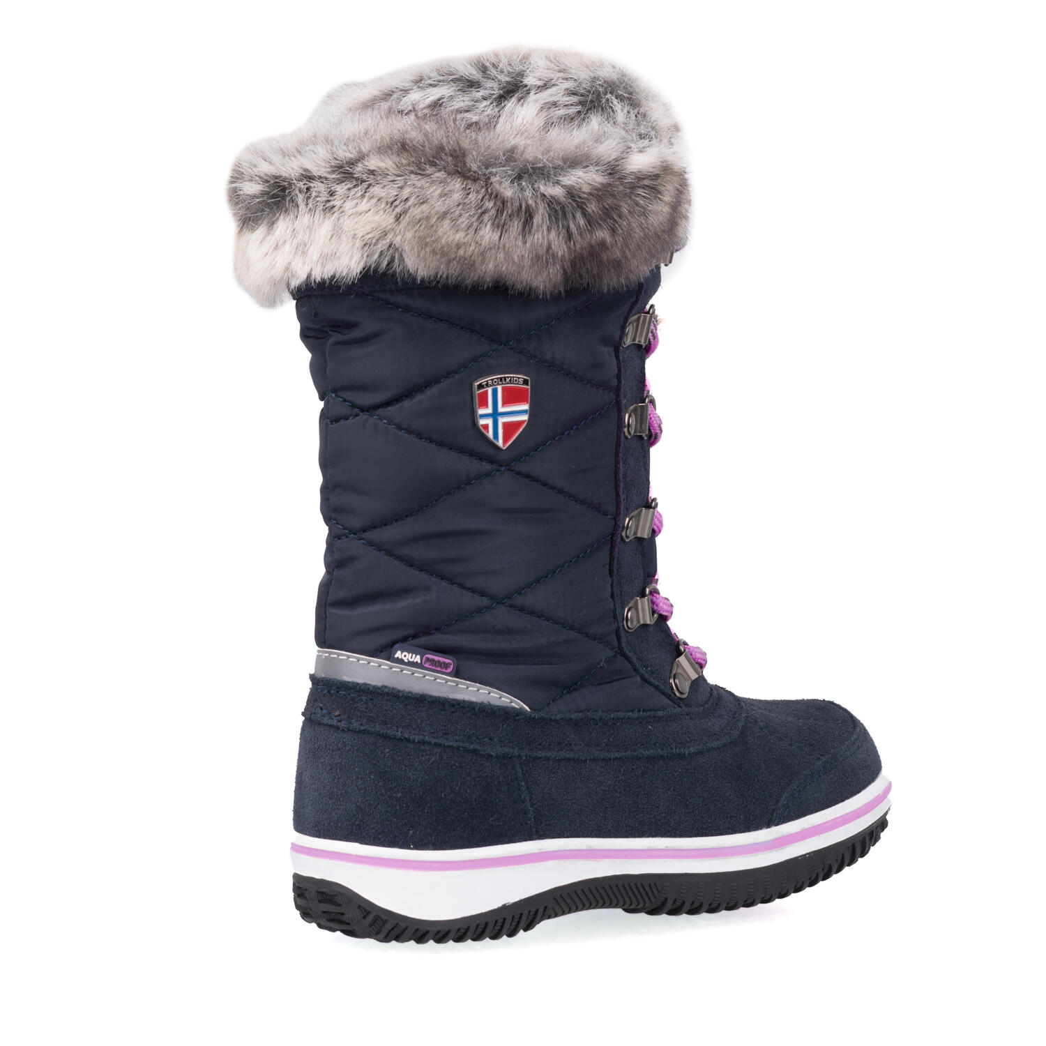 Mädchen Schneeschuhe Holmenkollen Marineblau/magenta 3/4
