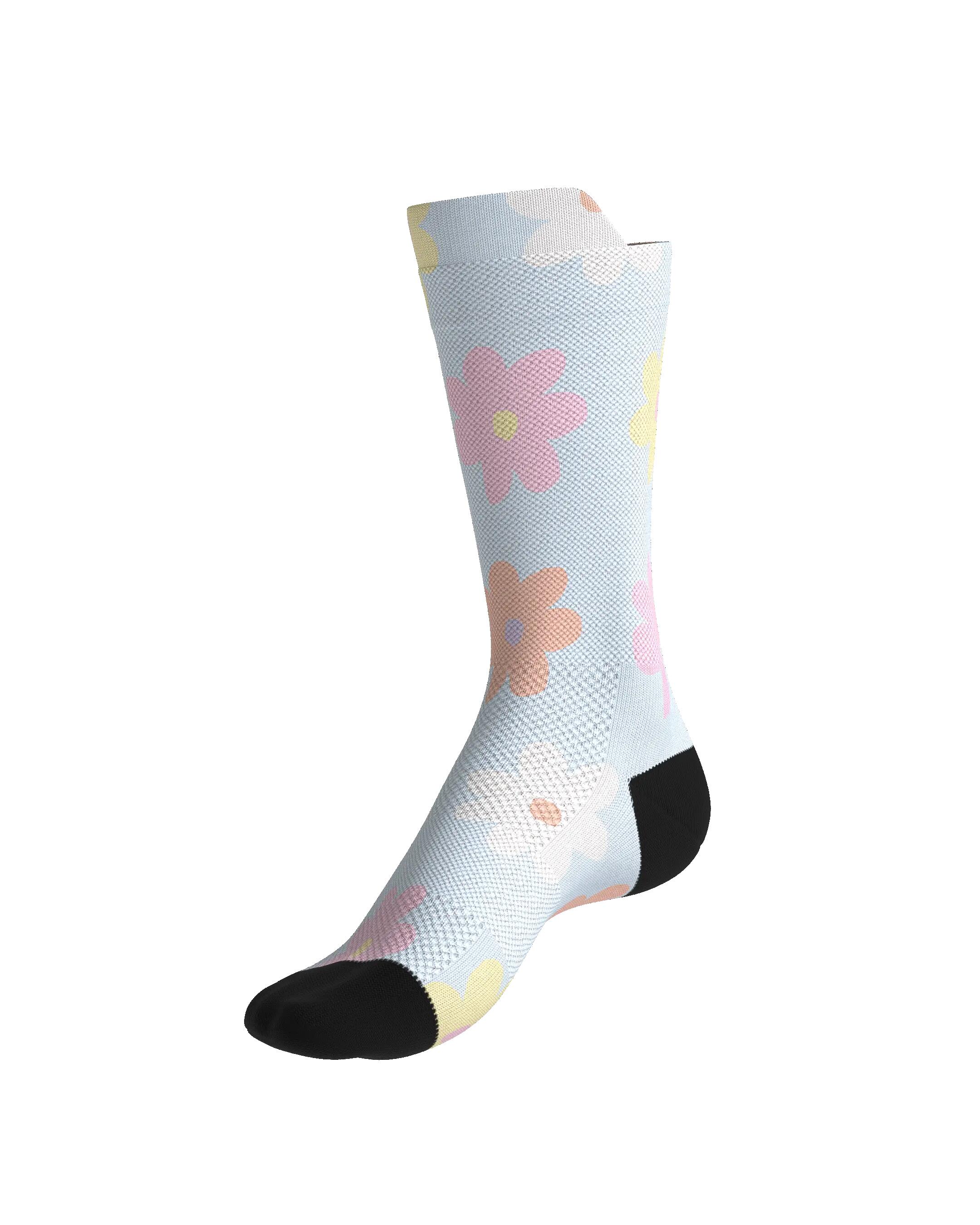 CHAUSSETTE DE TRAIL RUNNING FULLKROSS FLORE POWDER BLUE 7/7