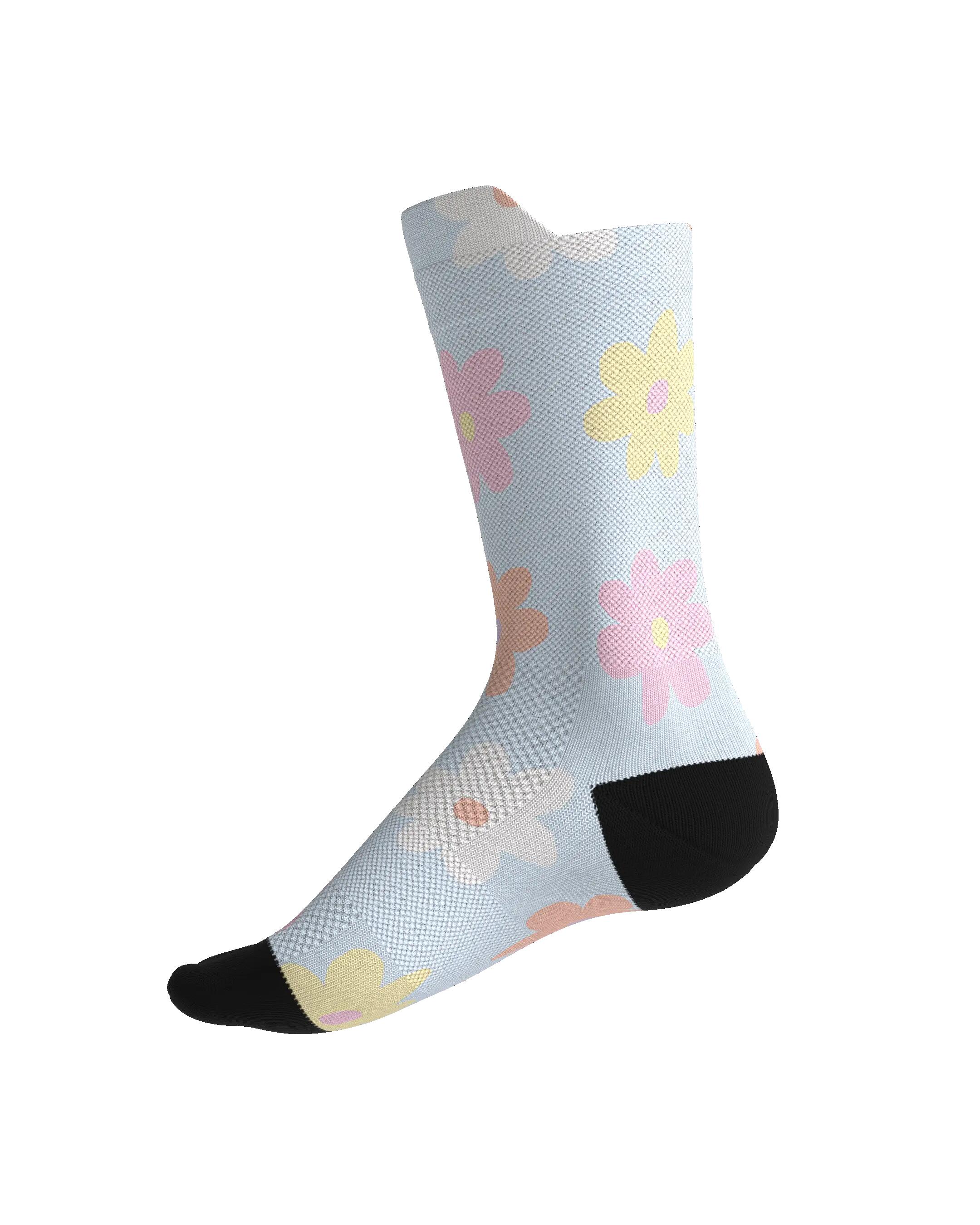 CHAUSSETTE DE TRAIL RUNNING FULLKROSS FLORE POWDER BLUE 6/7
